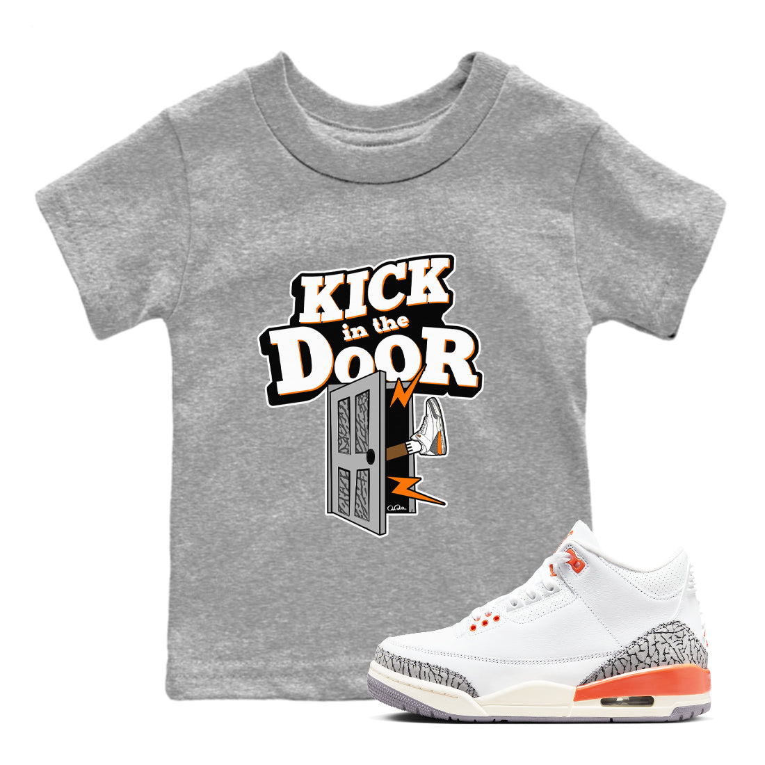 Kick In The Door snkmatch Tees Kids - Air Jordan 3 Georgia Peach