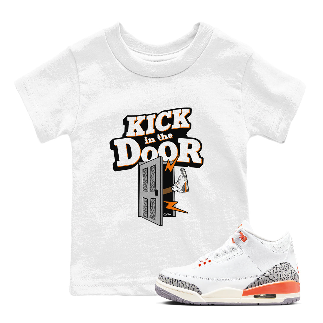 Kick In The Door snkmatch Tees Kids - Air Jordan 3 Georgia Peach
