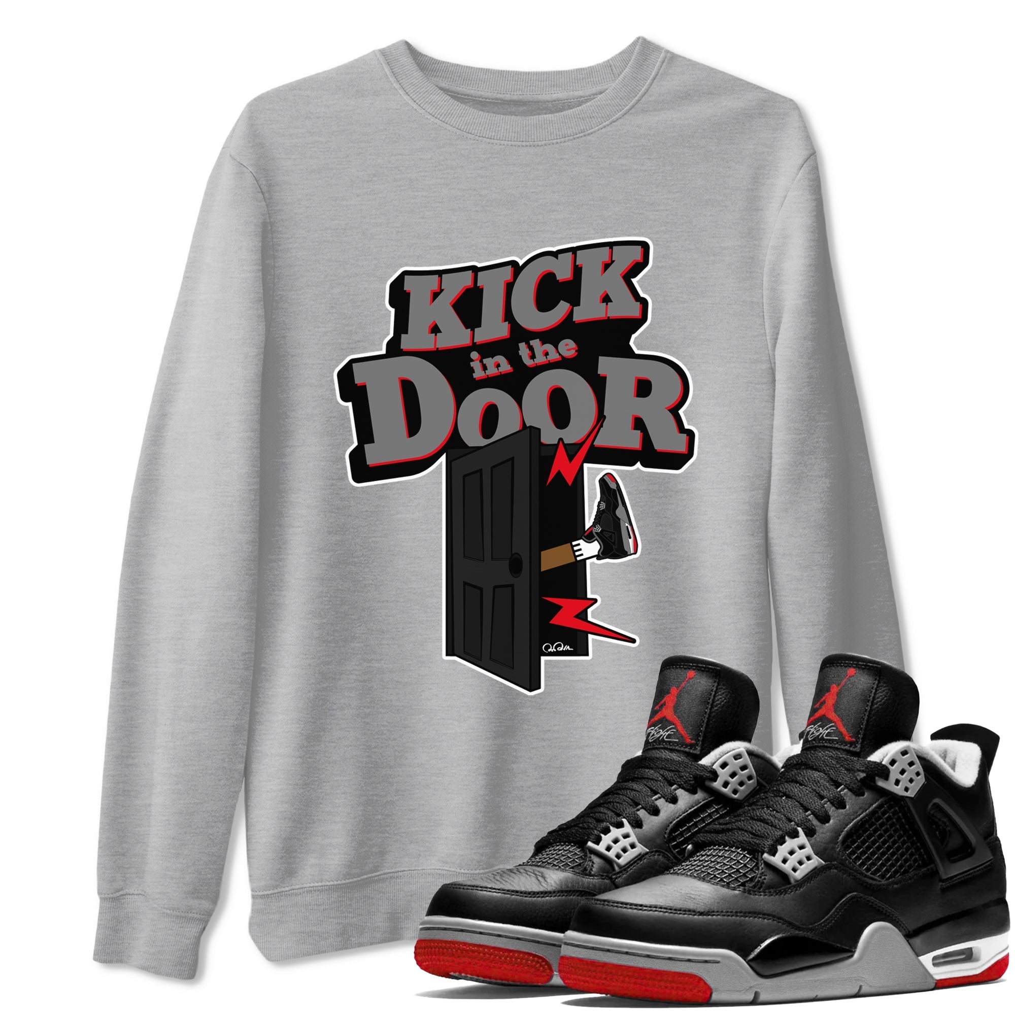 Kick In The Door snkmatch Tee - Air Jordan 4 Bred Reimagined