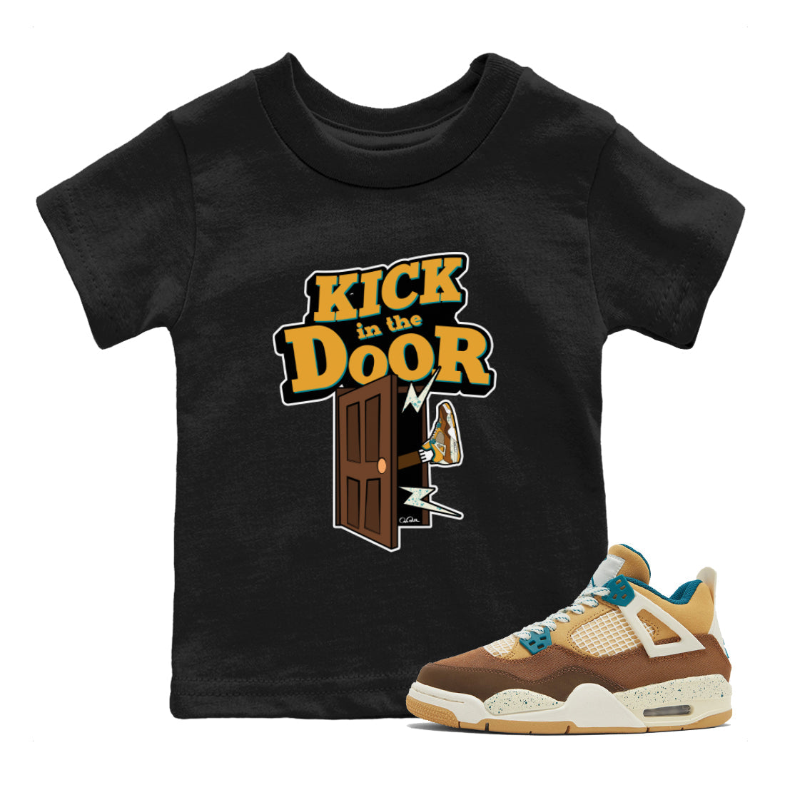 Kick In The Door snkmatch Tee Kids - Air Jordan 4 Cacao Wow
