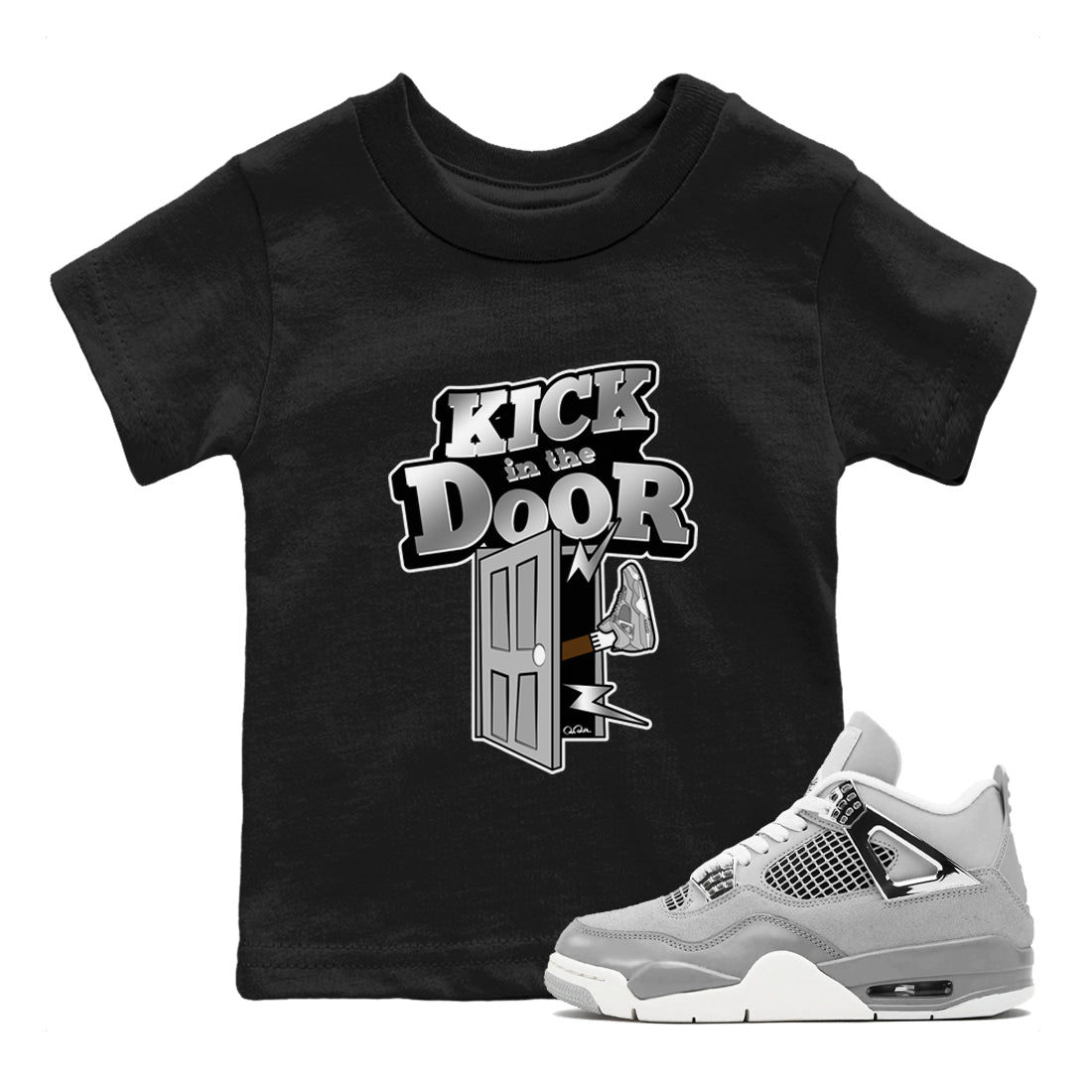 Kick In The Door snkmatch Tee Kids - Air Jordan 4 Frozen Moments