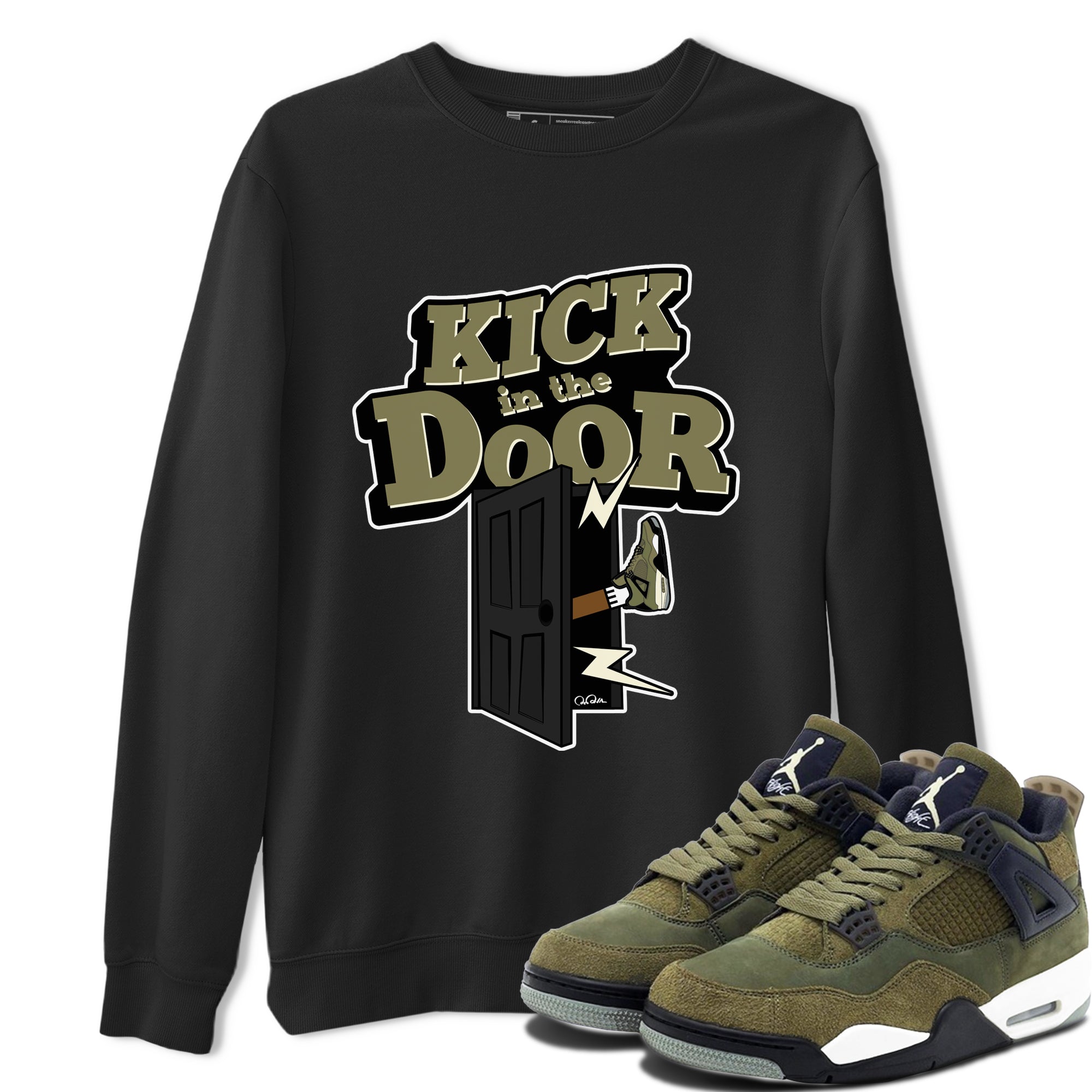 Kick In The Door snkmatch Tee - Air Jordan 4 Medium Olive