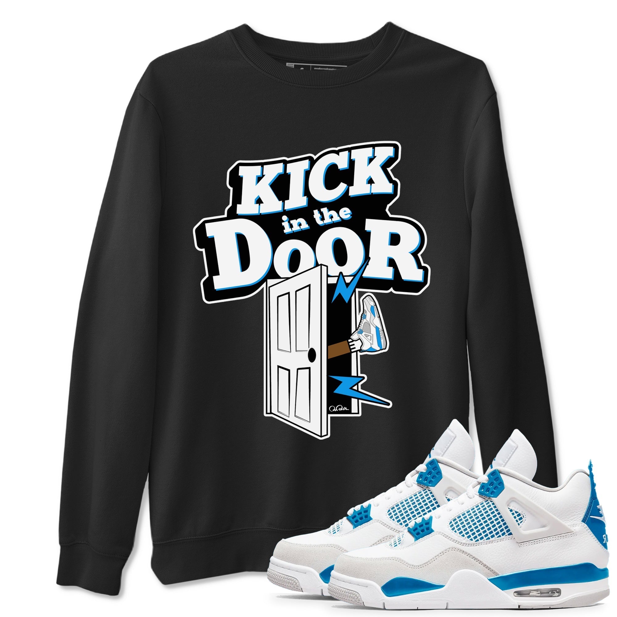 Kick In The Door snkmatch Tees - Air Jordan 4 Military Blue
