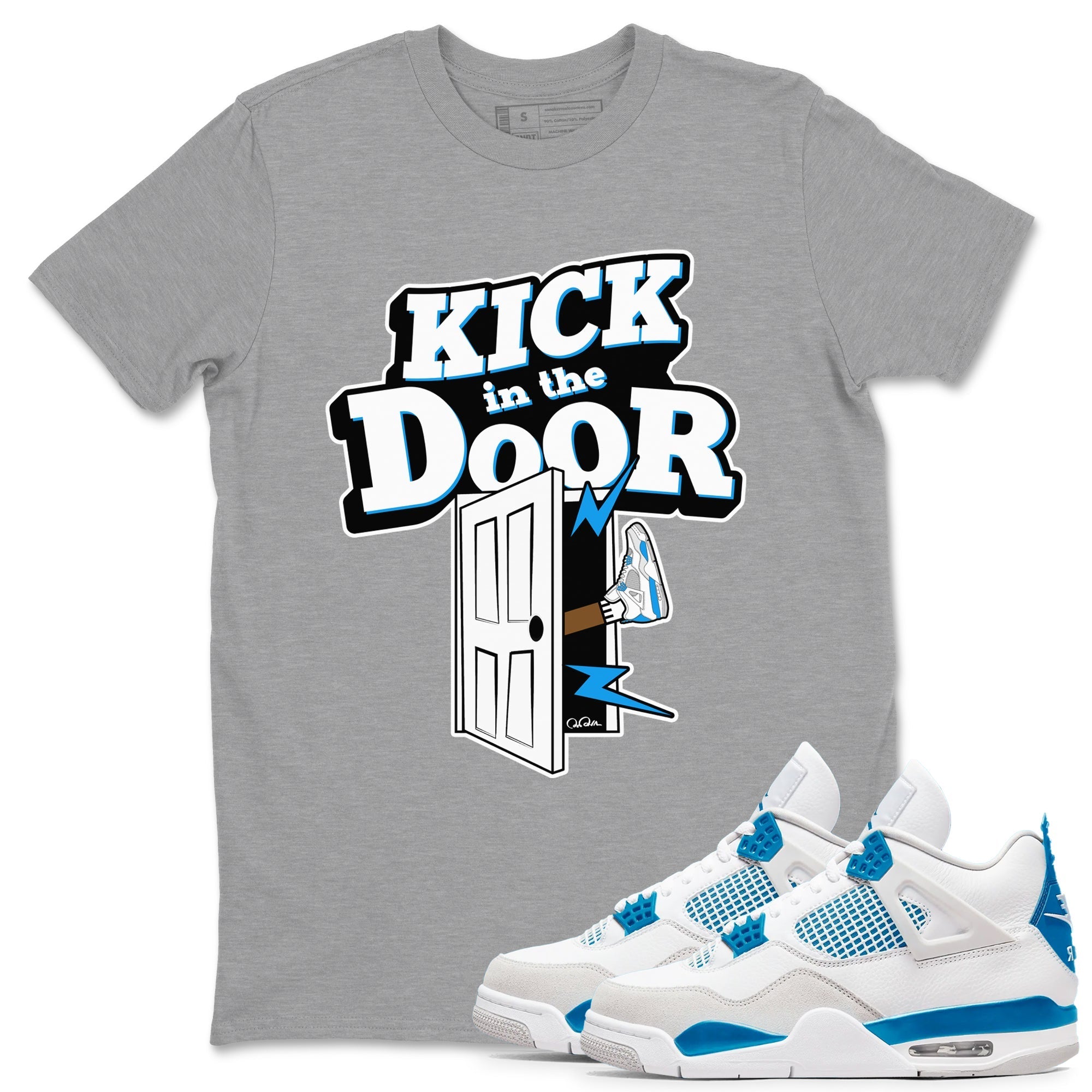 Kick In The Door snkmatch Tees - Air Jordan 4 Military Blue