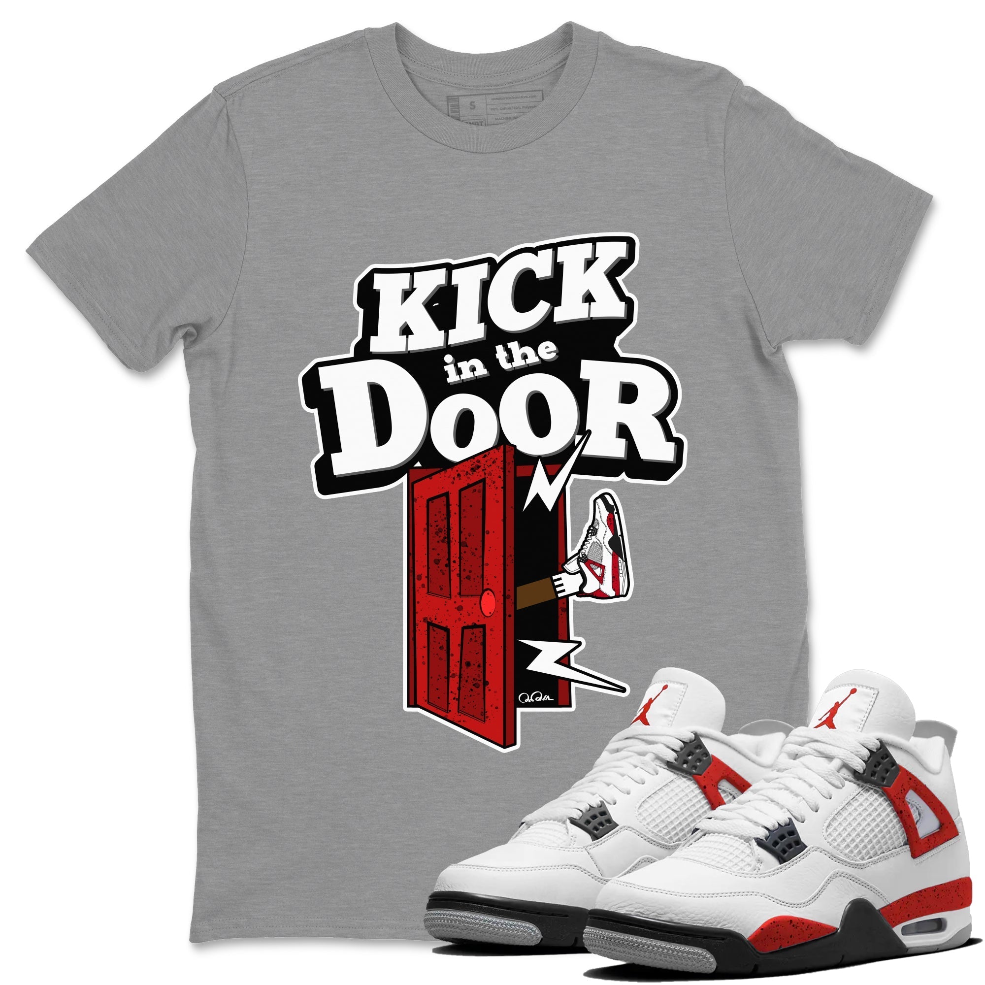 Kick In The Door Unisex Tops - Air Jordan 4 Red Cement