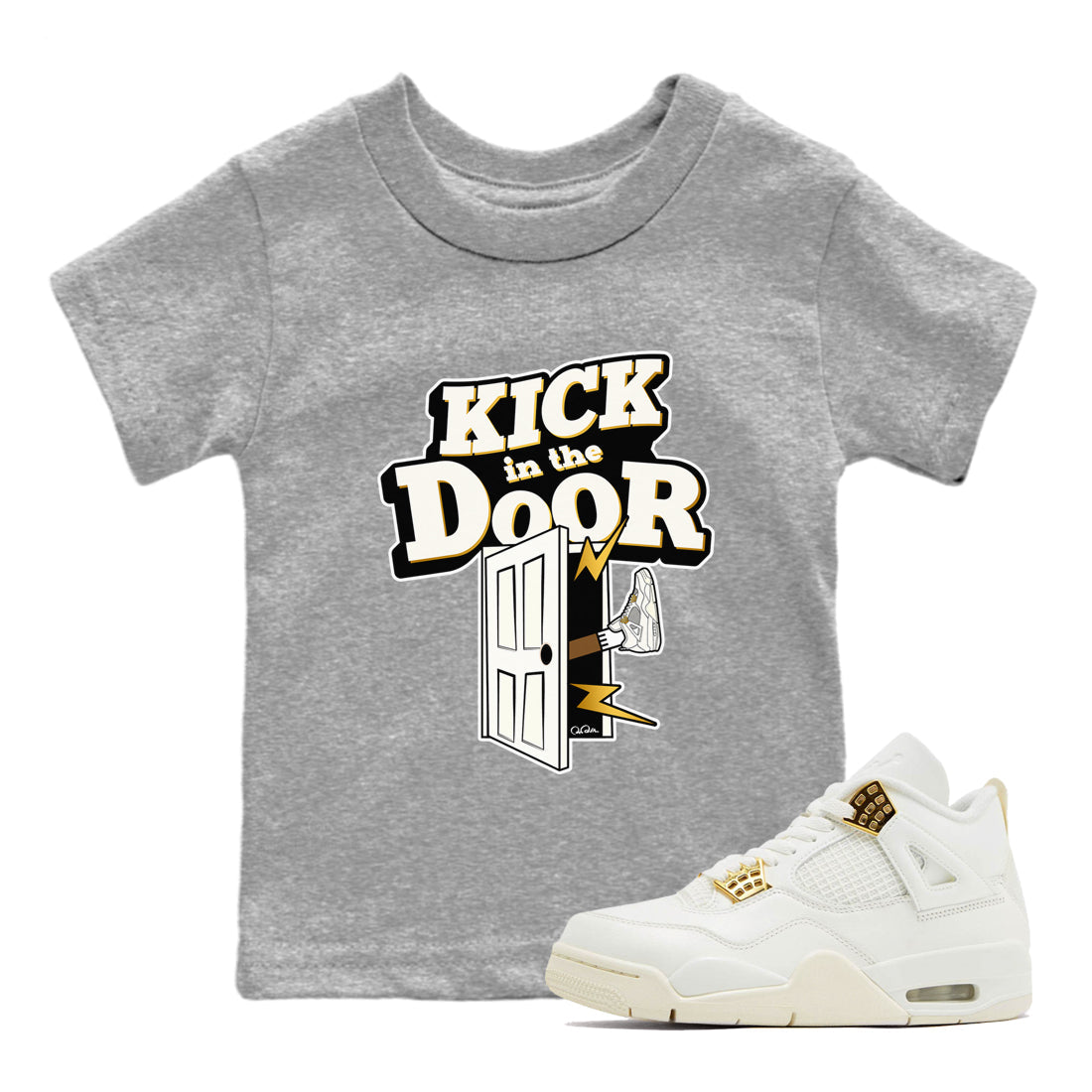 Kick In The Door snkmatch Tees Kids - Air Jordan 4 Sail 2024