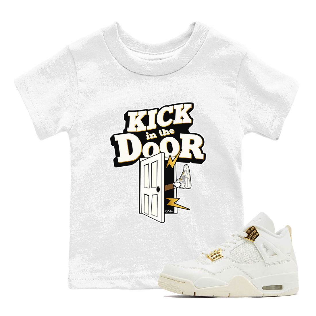Kick In The Door snkmatch Tees Kids - Air Jordan 4 Sail 2024