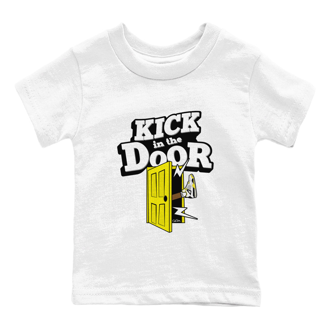 Kick In The Door snkmatch Tees Kids - Air Jordan 4 Vivid Sulfur
