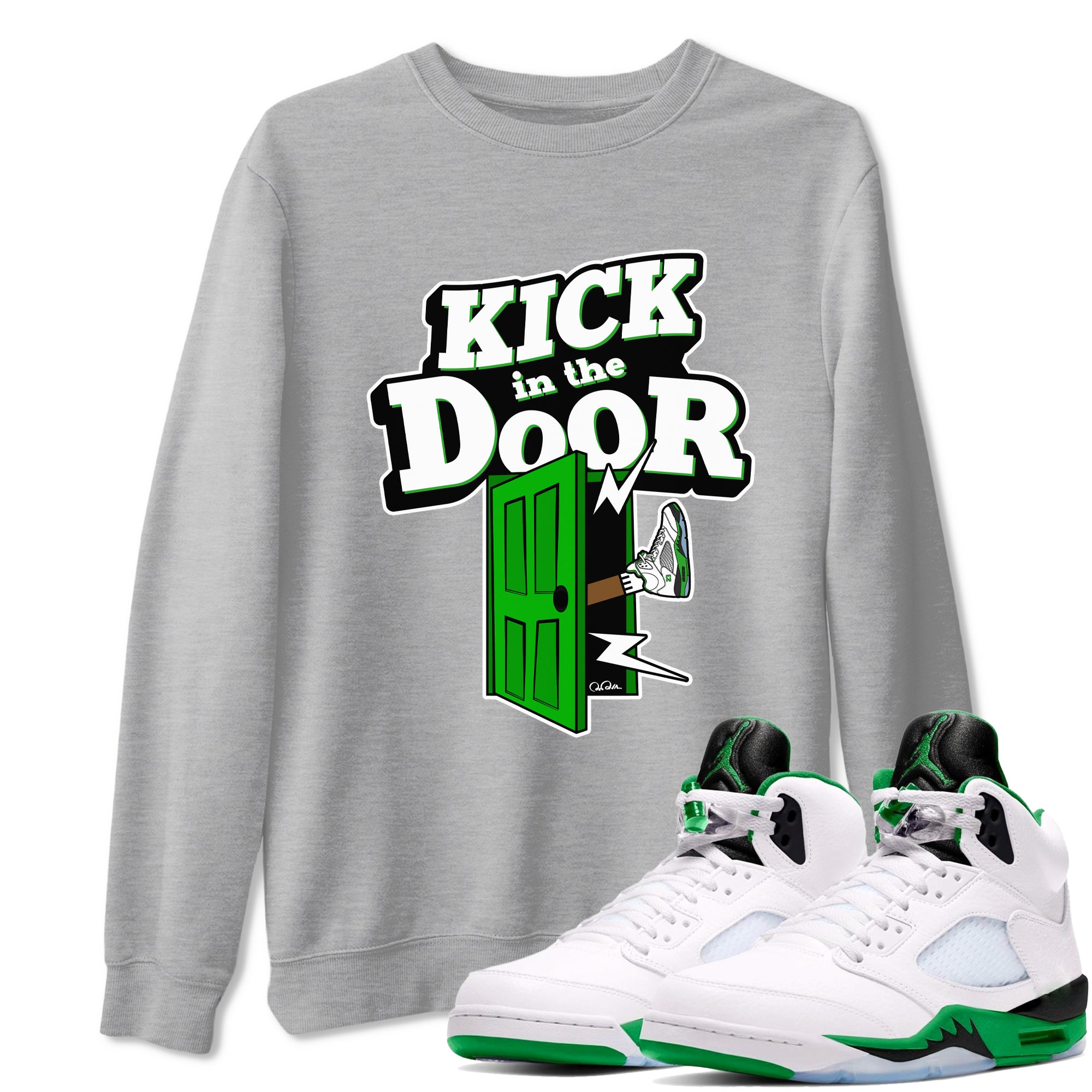Kick In The Door snkmatch Tee - Air Jordan 5 Lucky Green