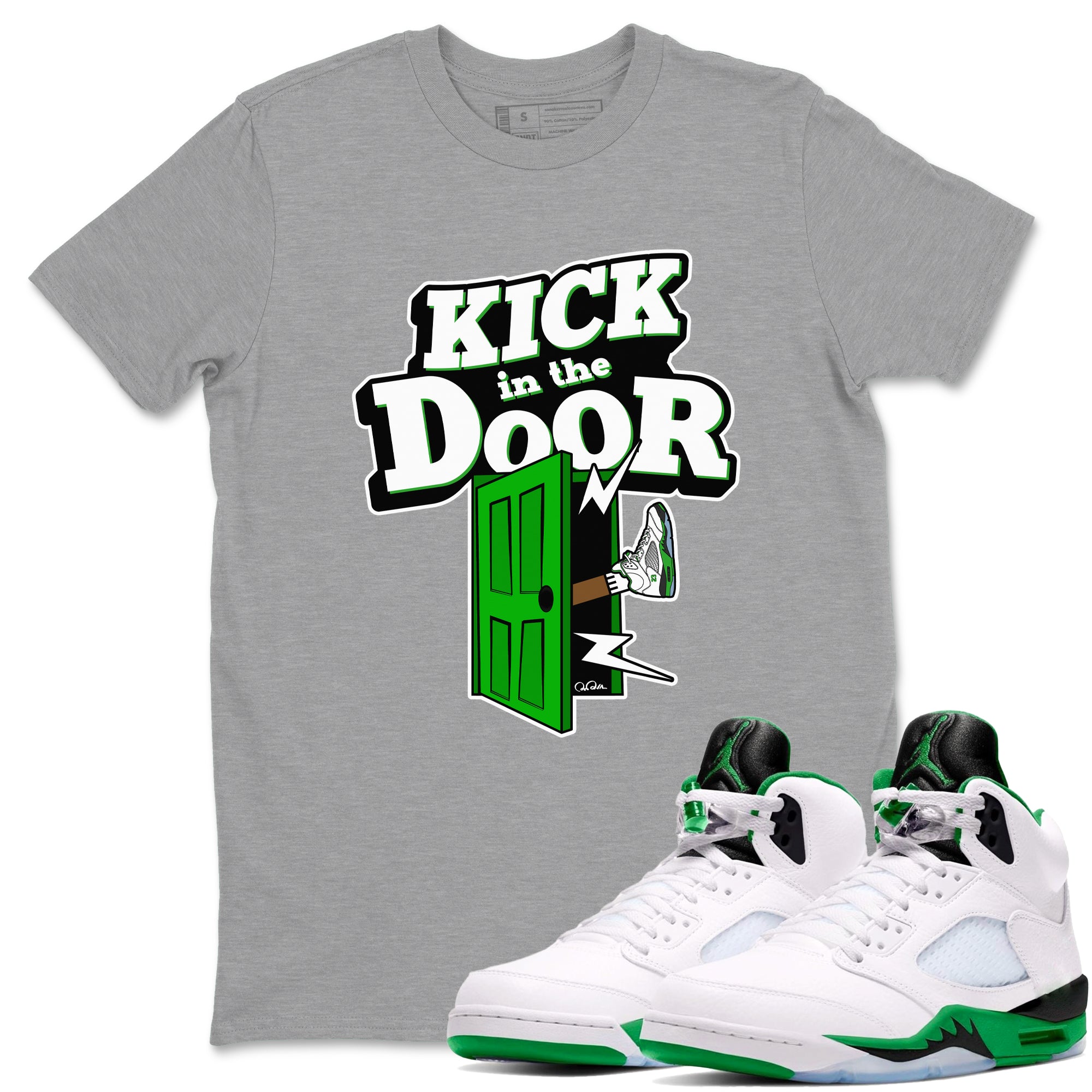Kick In The Door snkmatch Tee - Air Jordan 5 Lucky Green