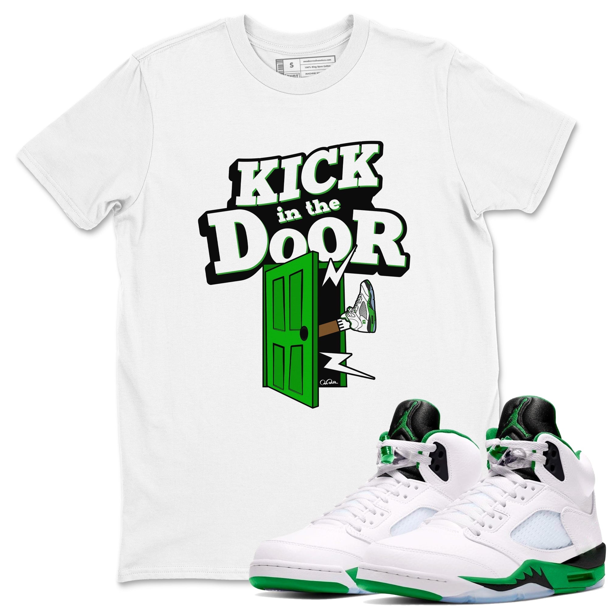 Kick In The Door snkmatch Tee - Air Jordan 5 Lucky Green