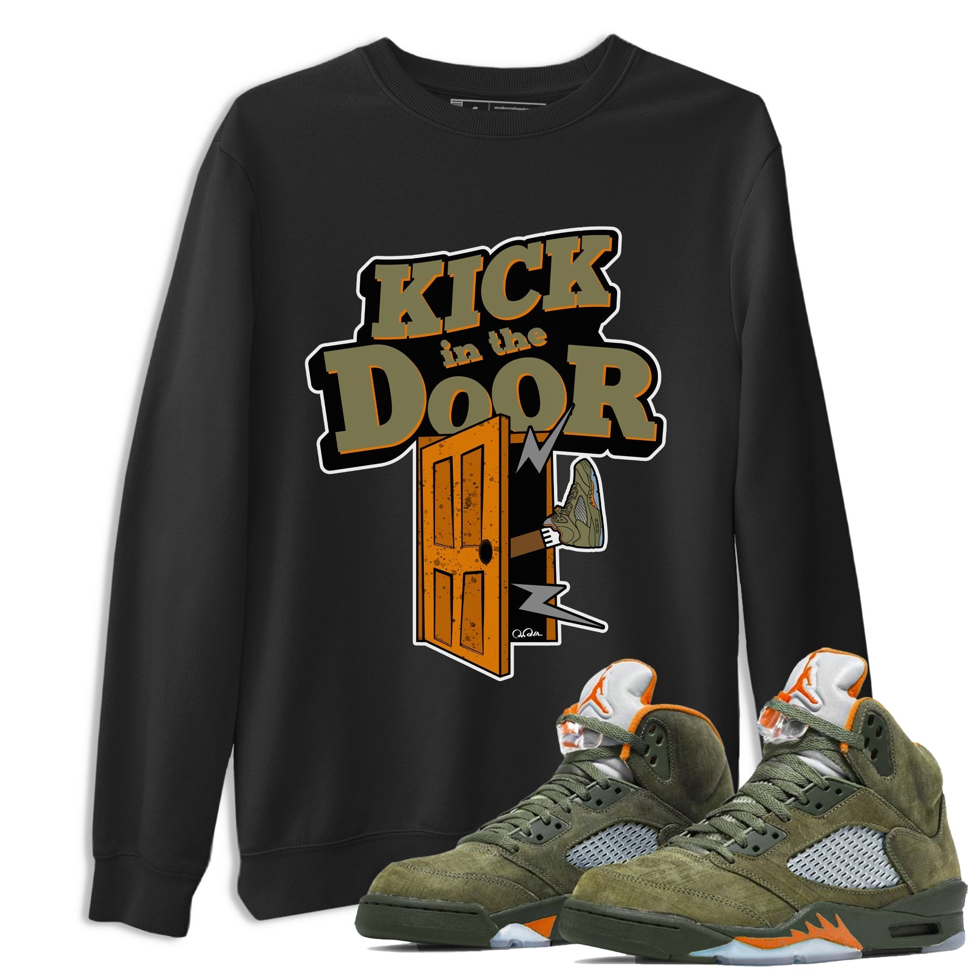 Kick In The Door snkmatch Tees - Air Jordan 5 Olive