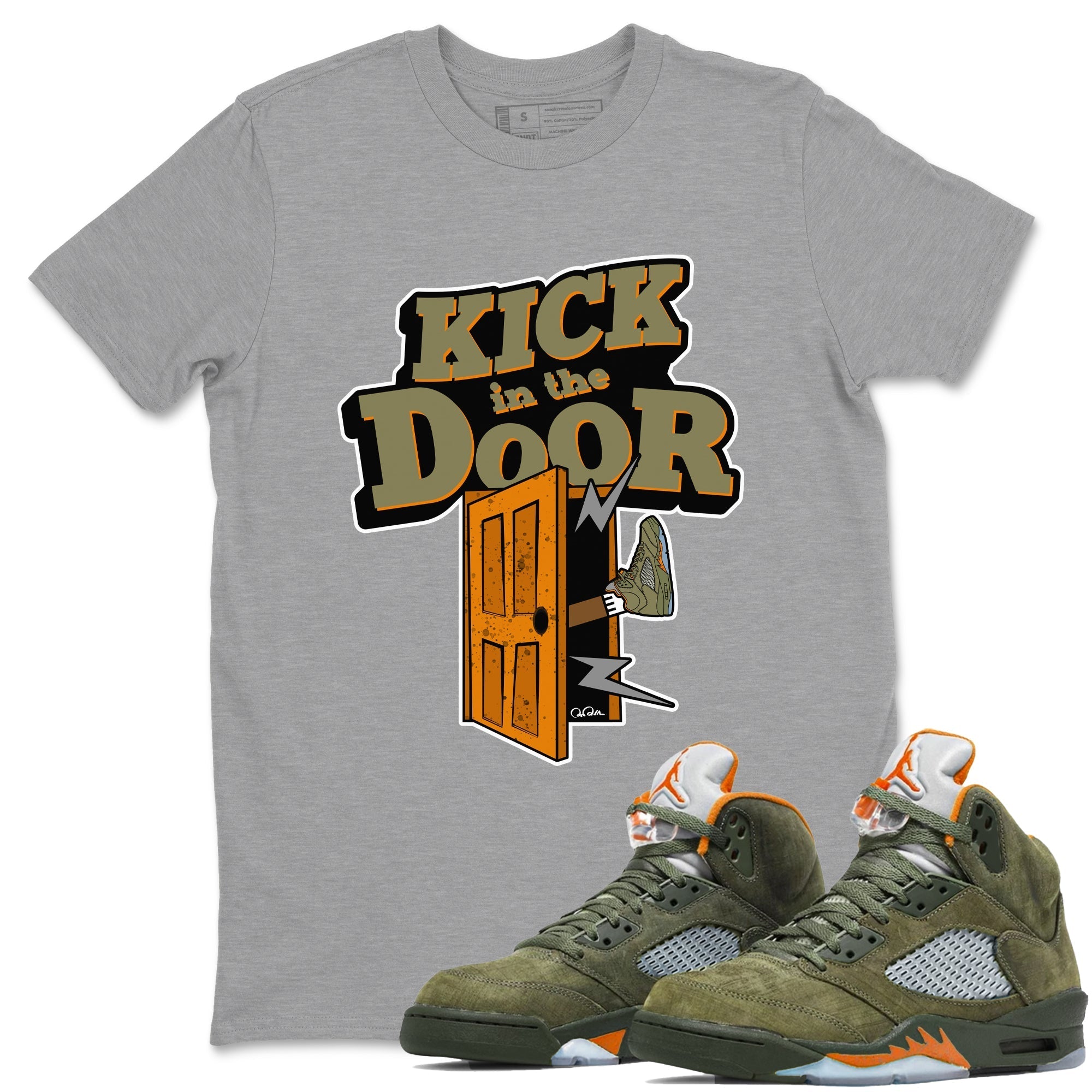 Kick In The Door snkmatch Tees - Air Jordan 5 Olive
