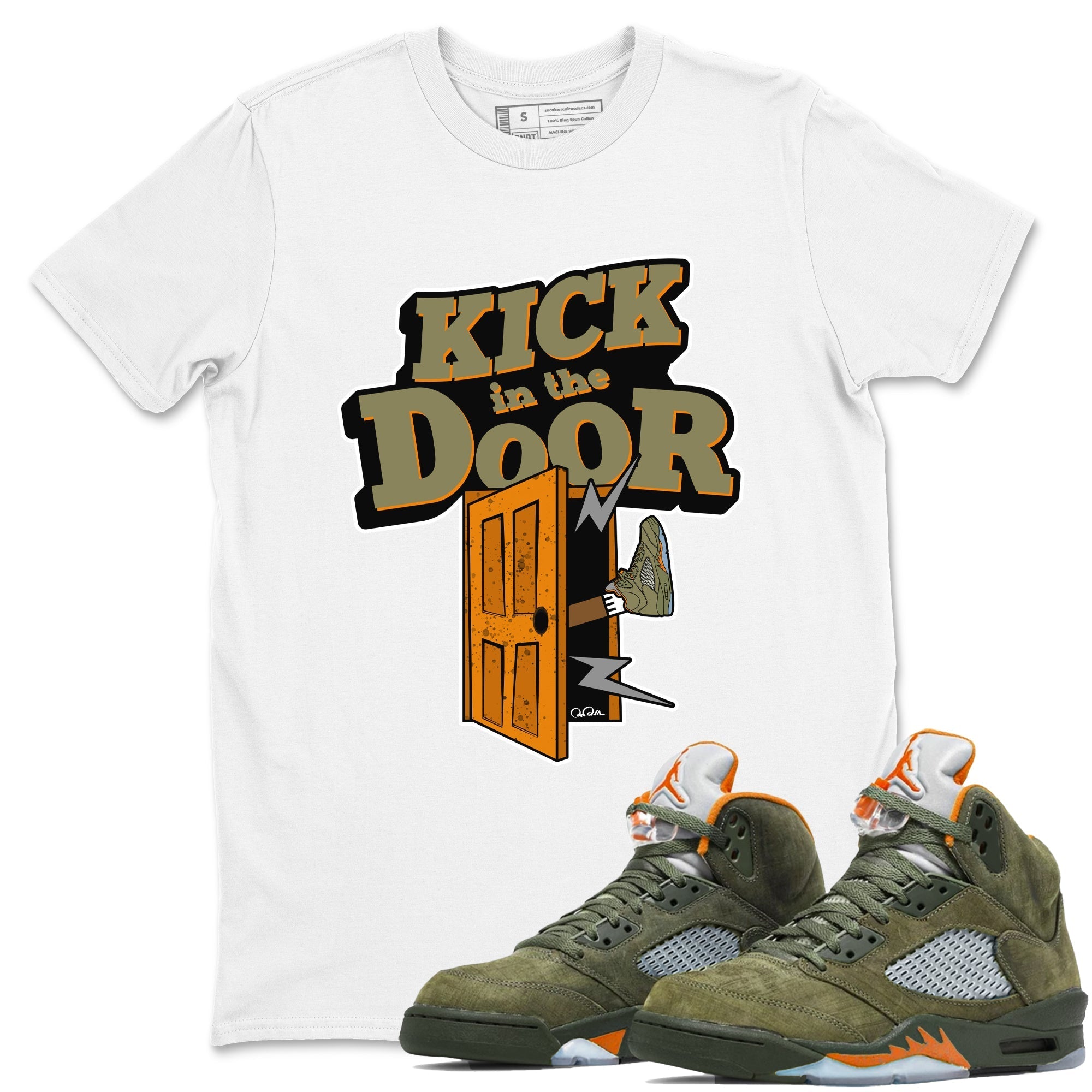 Kick In The Door snkmatch Tees - Air Jordan 5 Olive