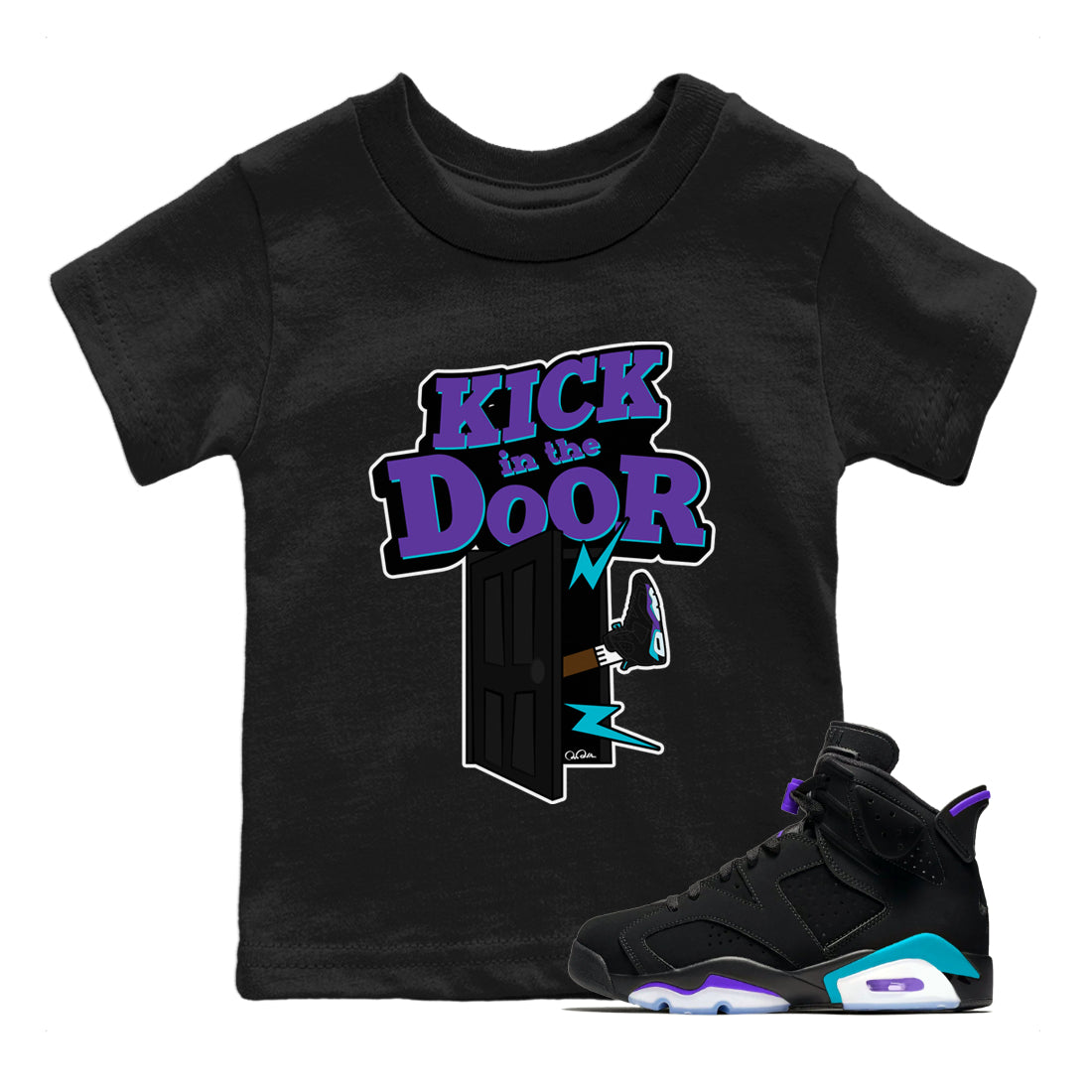 Kick In The Door Kids Tops - Air Jordan 6 Aqua