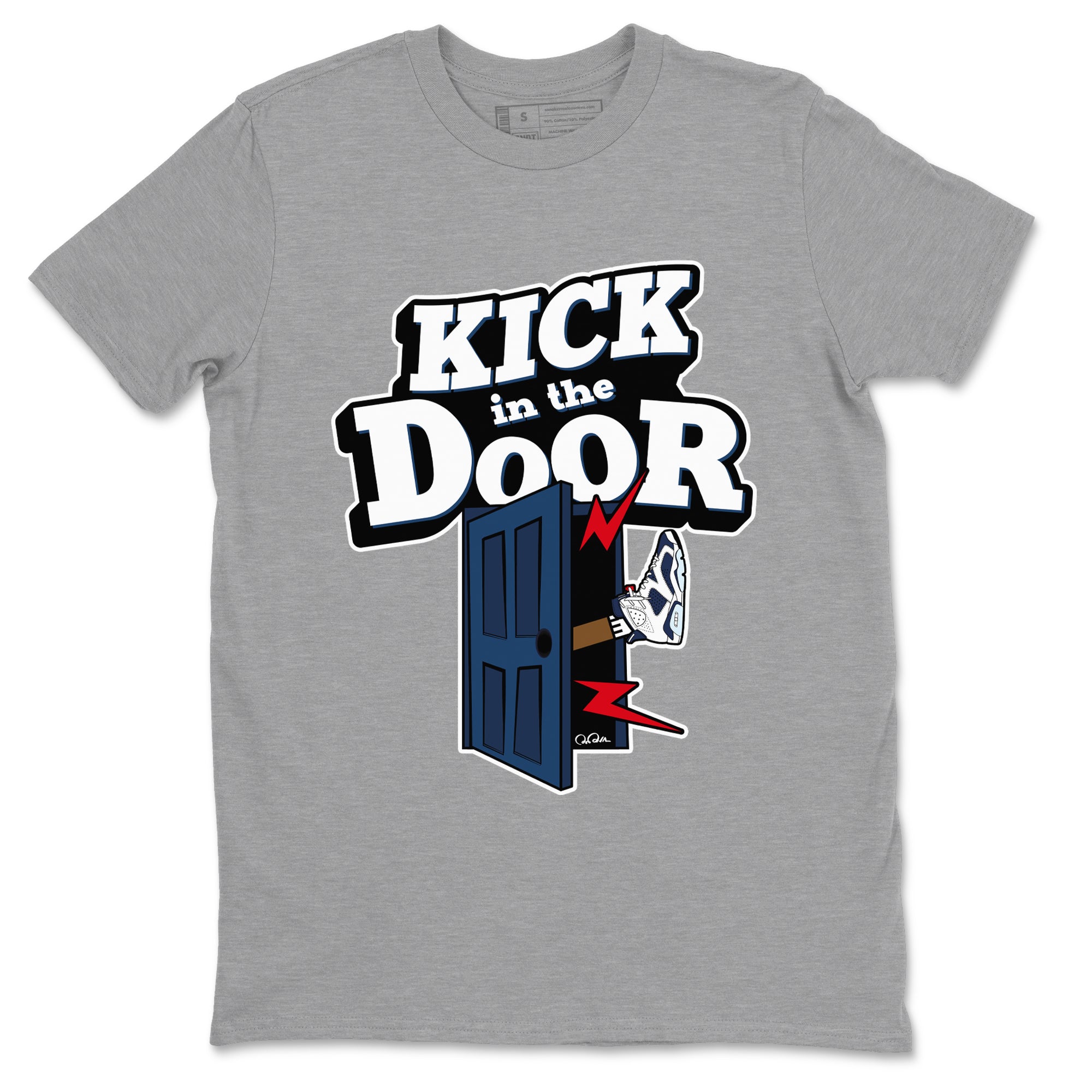 Kick In The Door snkmatch Tees - Air Jordan 6 White And Midnight Navy