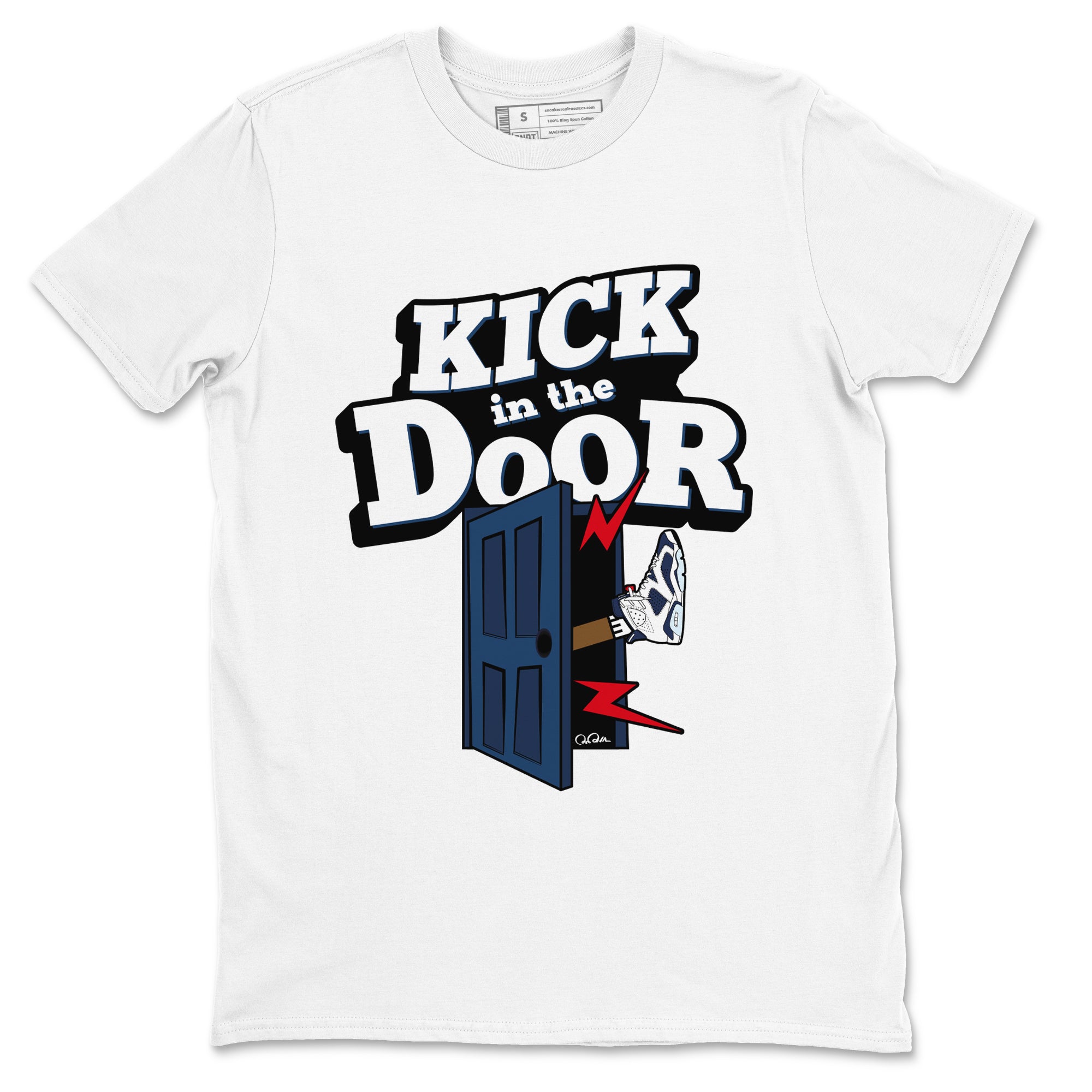 Kick In The Door snkmatch Tees - Air Jordan 6 White And Midnight Navy