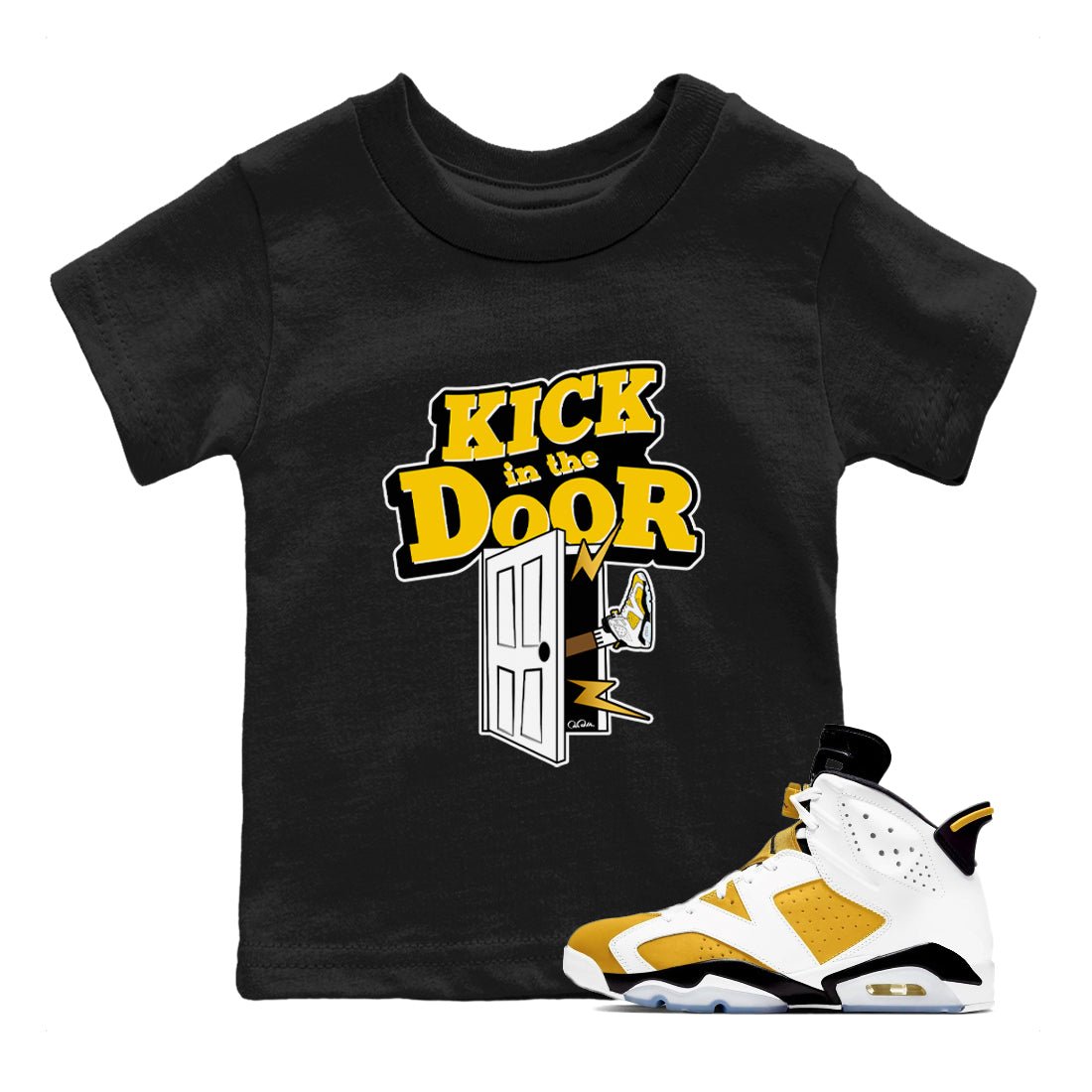 Kick In The Door snkmatch Tee Kids - Air Jordan 6 Yellow Ochre