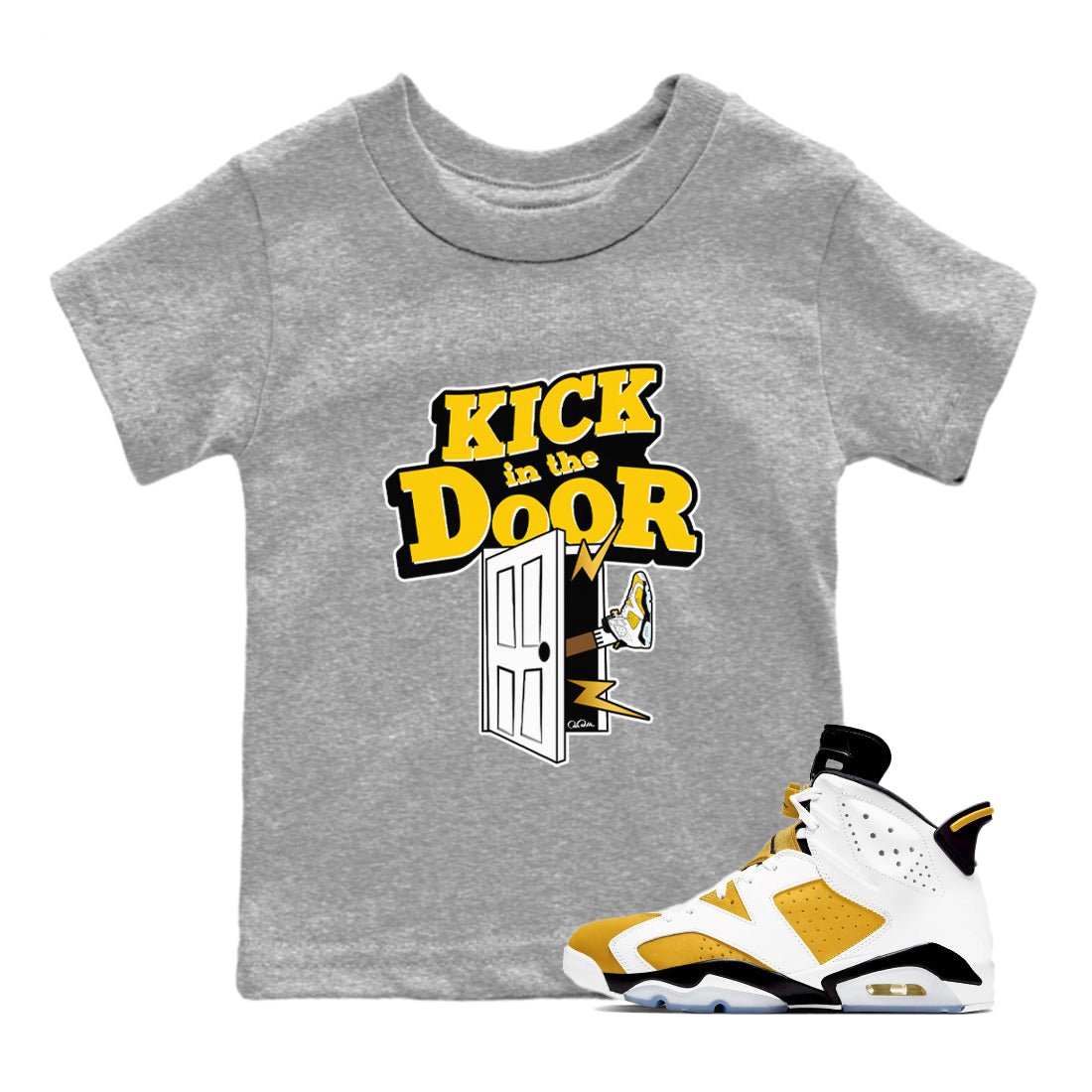 Kick In The Door snkmatch Tee Kids - Air Jordan 6 Yellow Ochre