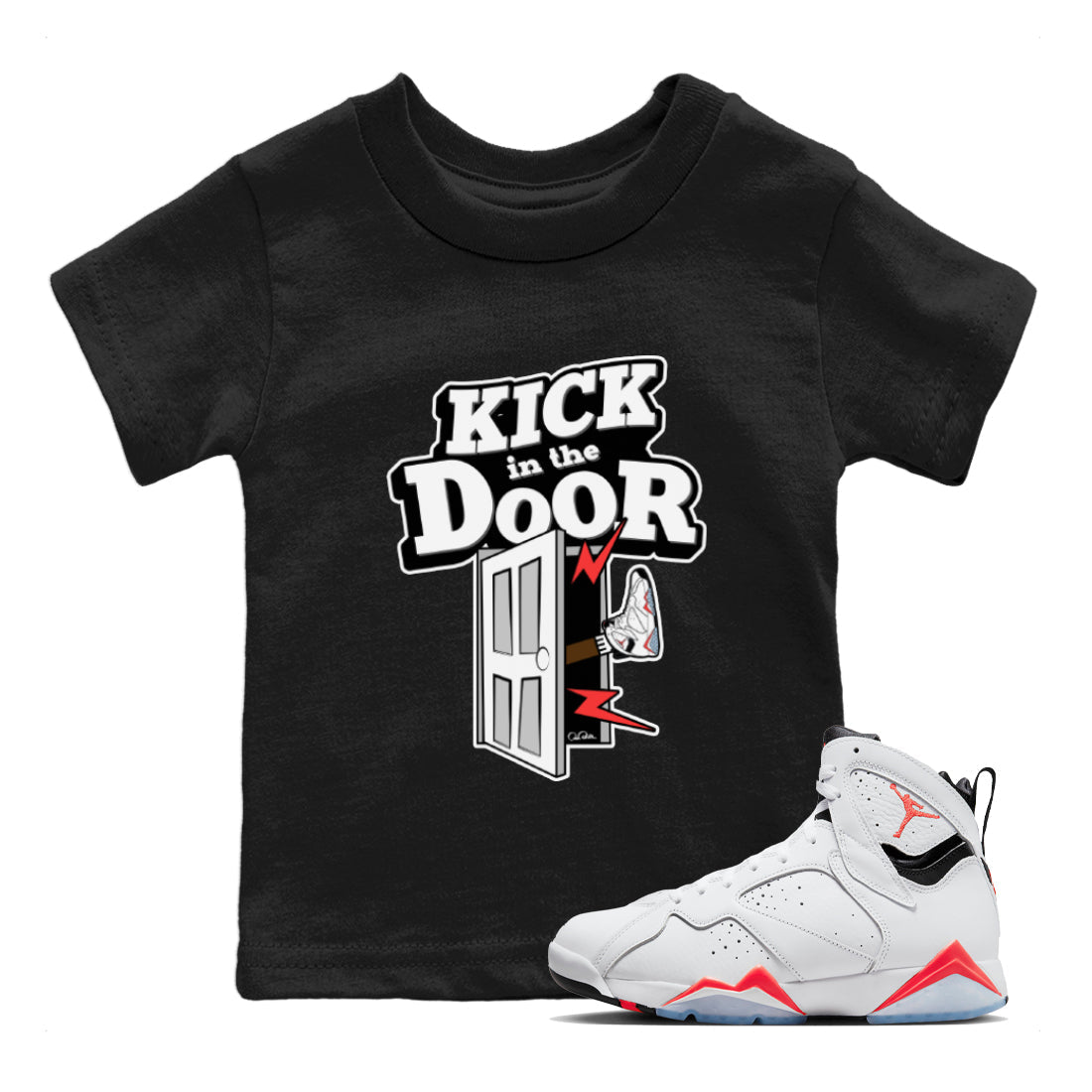 Kick In The Door Kids Tops - Air Jordan 7 White Infrared