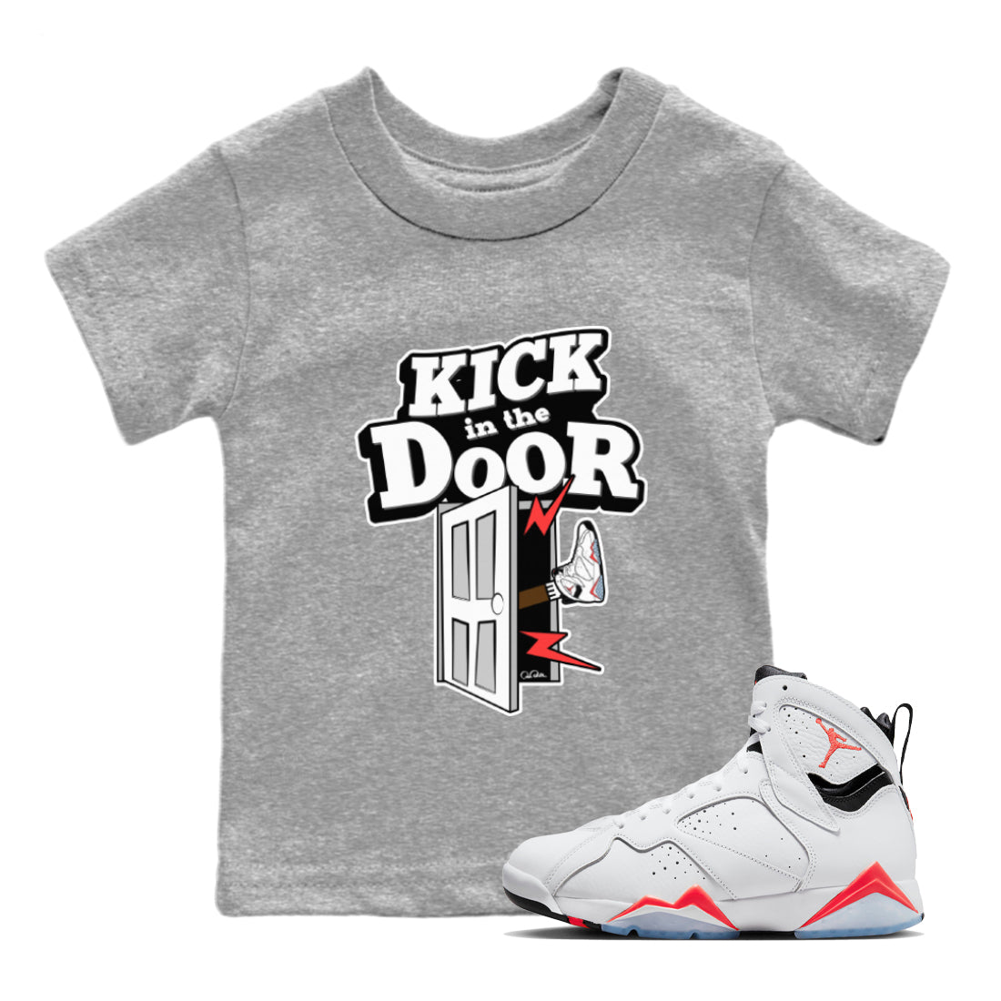 Kick In The Door Kids Tops - Air Jordan 7 White Infrared