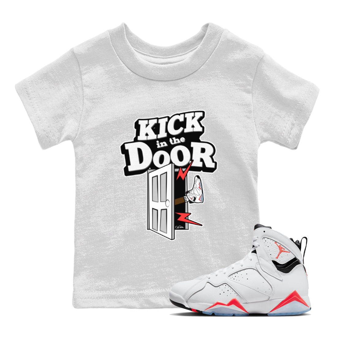 Kick In The Door Kids Tops - Air Jordan 7 White Infrared