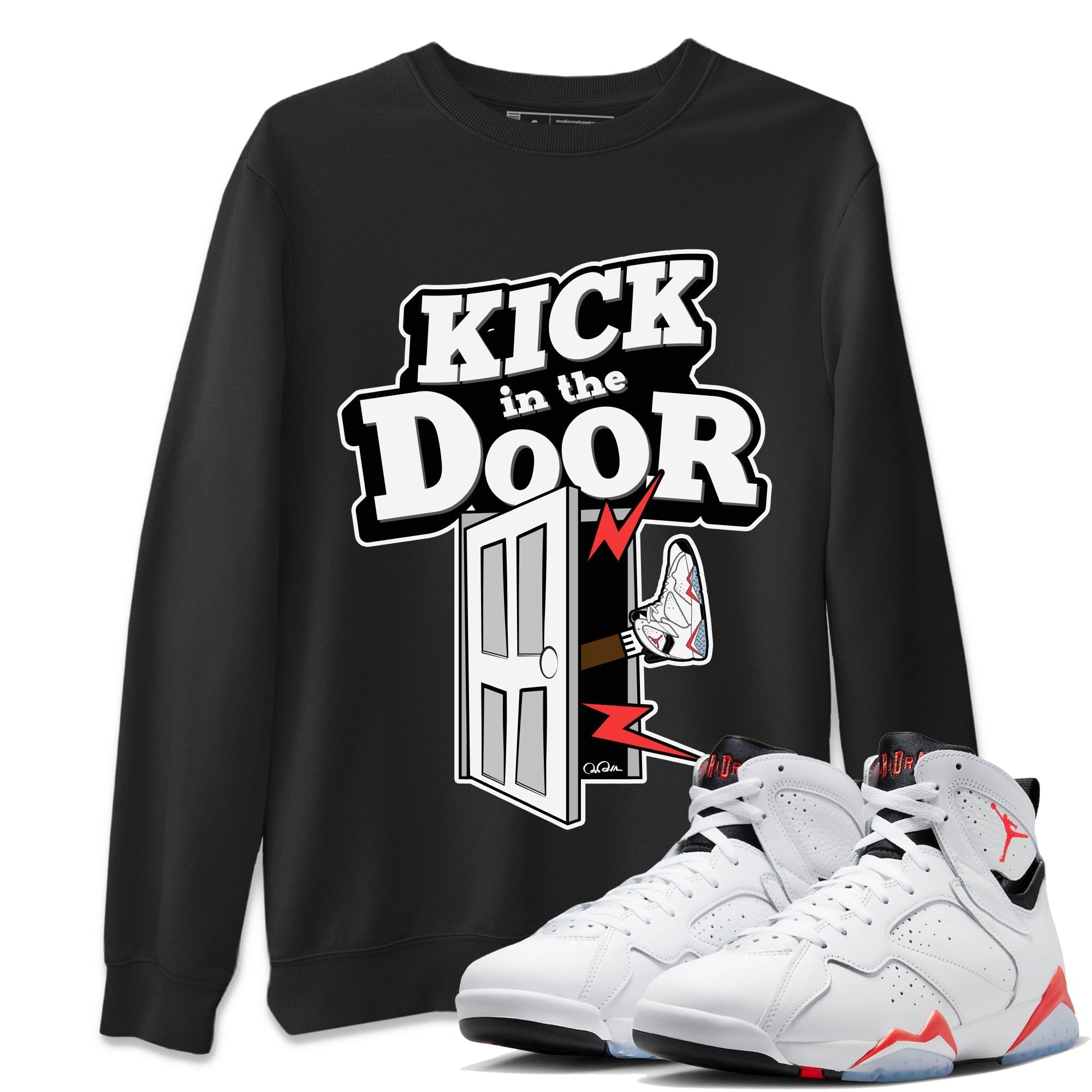 Kick In The Door Unisex Tops - Air Jordan 7 White Infrared