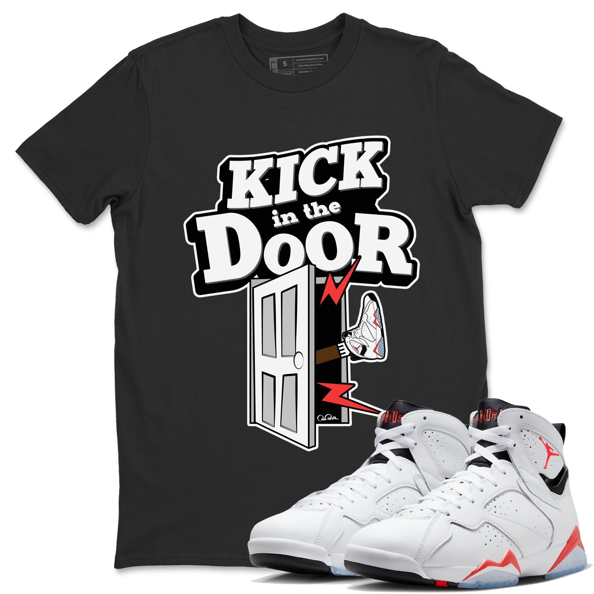 Kick In The Door Unisex Tops - Air Jordan 7 White Infrared