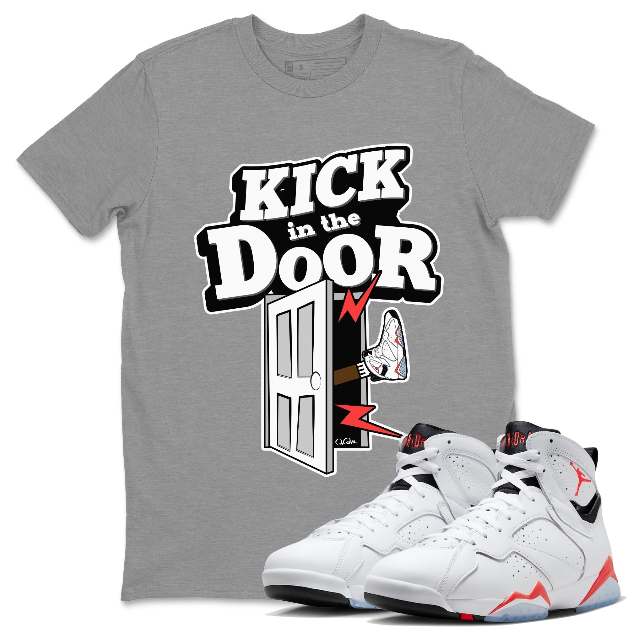 Kick In The Door Unisex Tops - Air Jordan 7 White Infrared