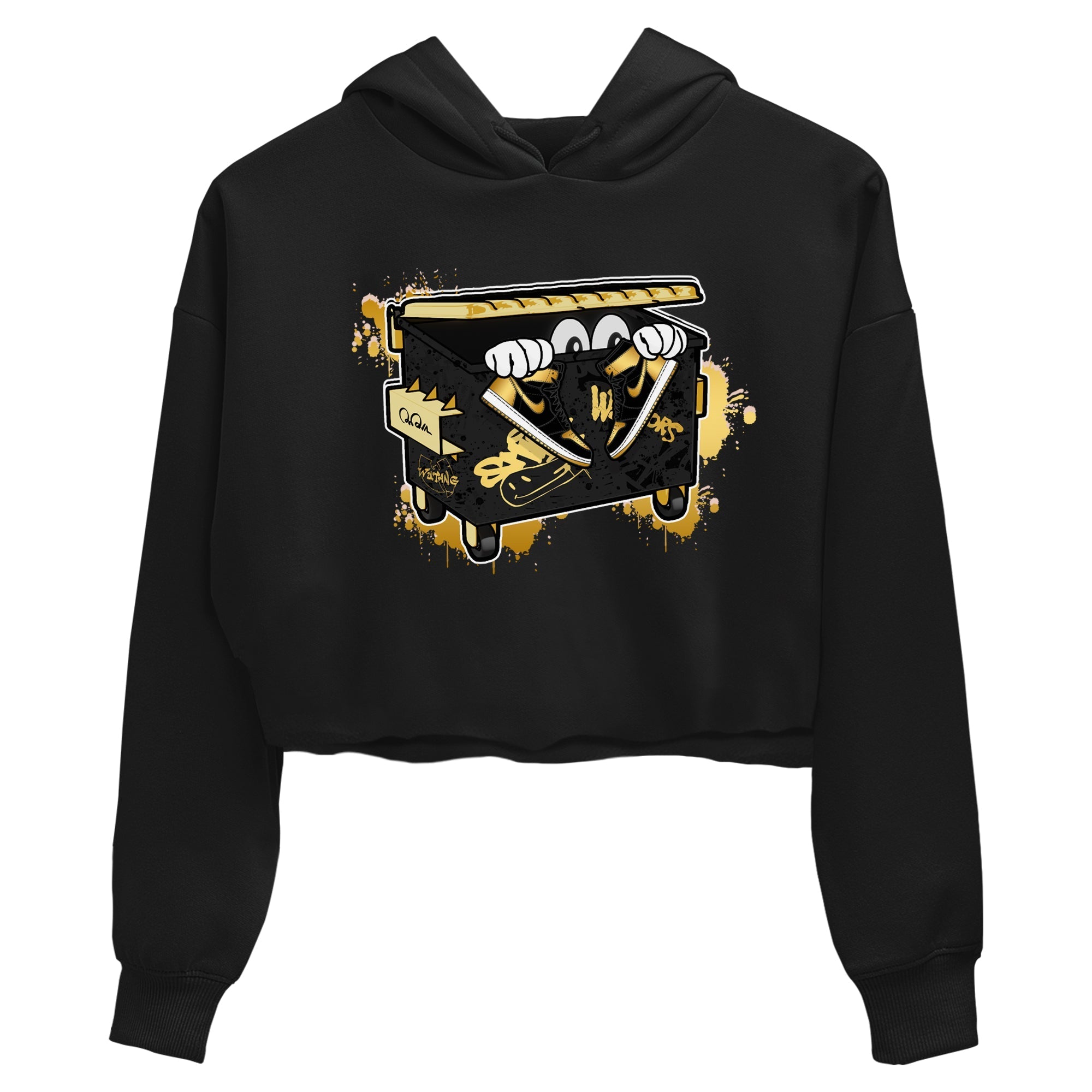 Kick Trash snkmatch Women's Top - Air Jordan 1 Black Metallic Gold