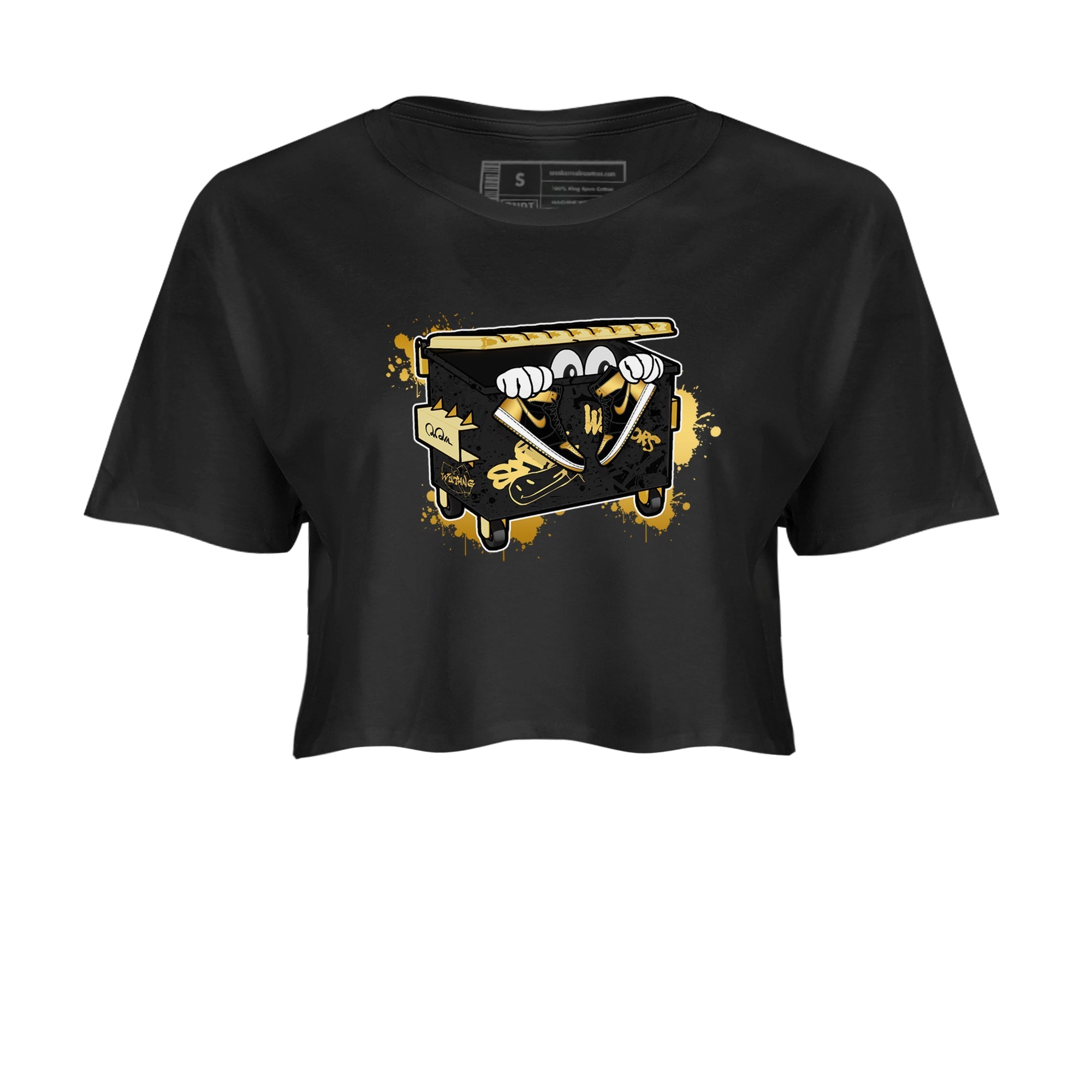 Kick Trash snkmatch Women's Top - Air Jordan 1 Black Metallic Gold