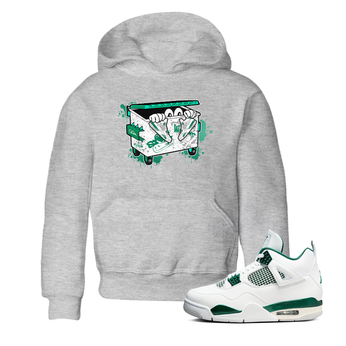 Kick Trash snkmatch Tees Kids - Air Jordan 4 Oxidized Green