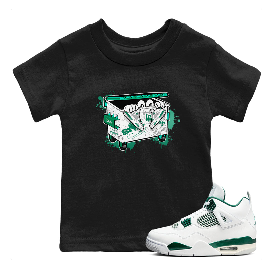 Kick Trash snkmatch Tees Kids - Air Jordan 4 Oxidized Green