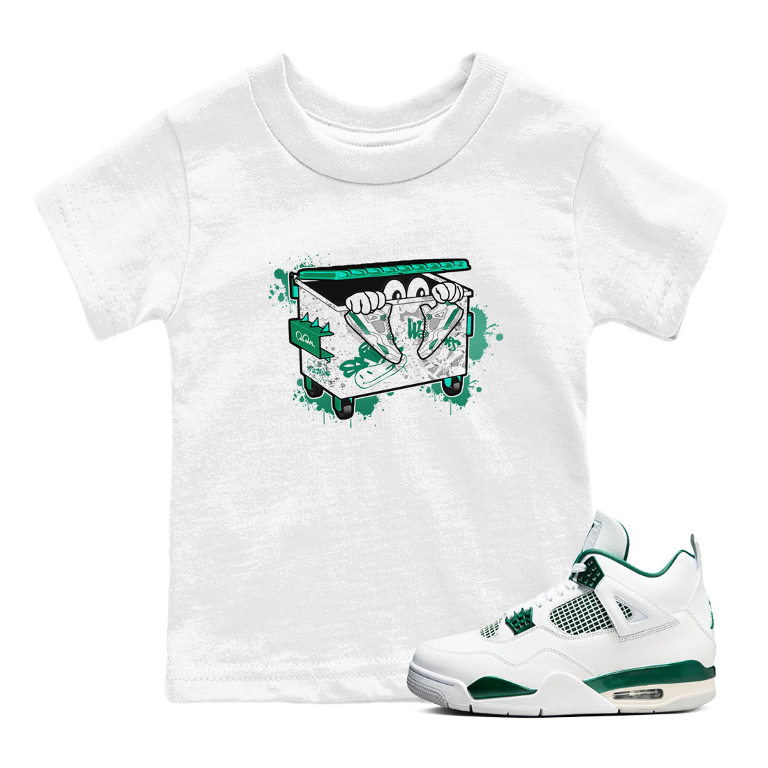 Kick Trash snkmatch Tees Kids - Air Jordan 4 Oxidized Green