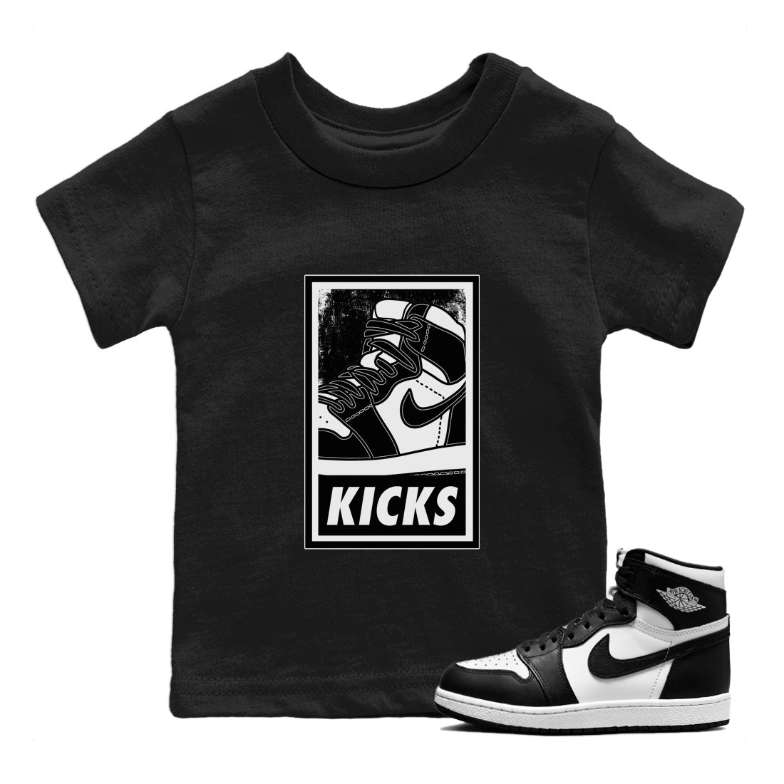 KICKS Kids Tops - Air Jordan 1 Black White