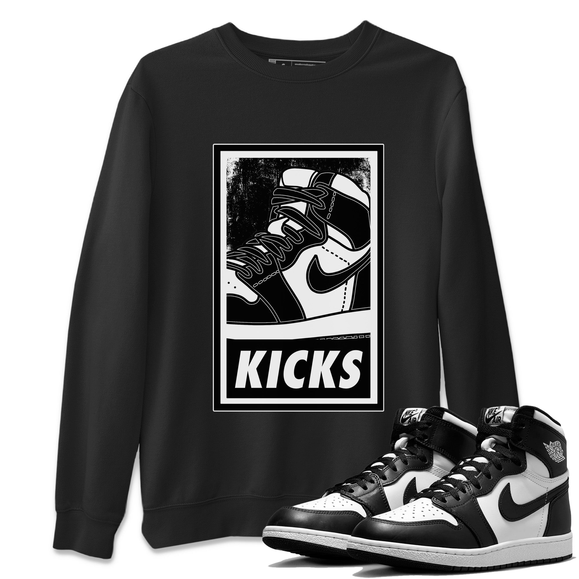 KICKS Unisex Tops - Air Jordan 1 Black White