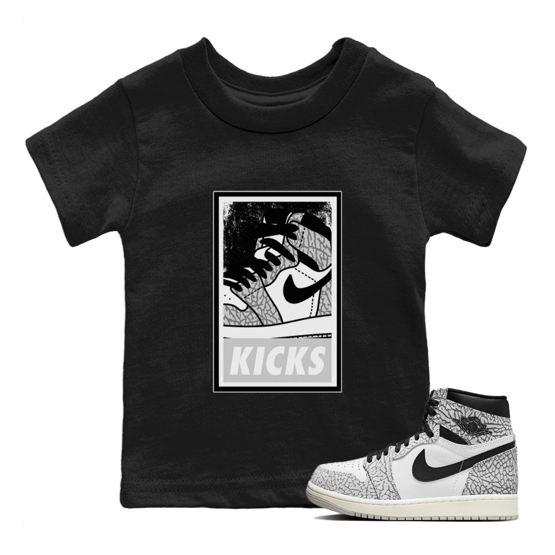 KICKS Kids Tops - Air Jordan 1 White Cement