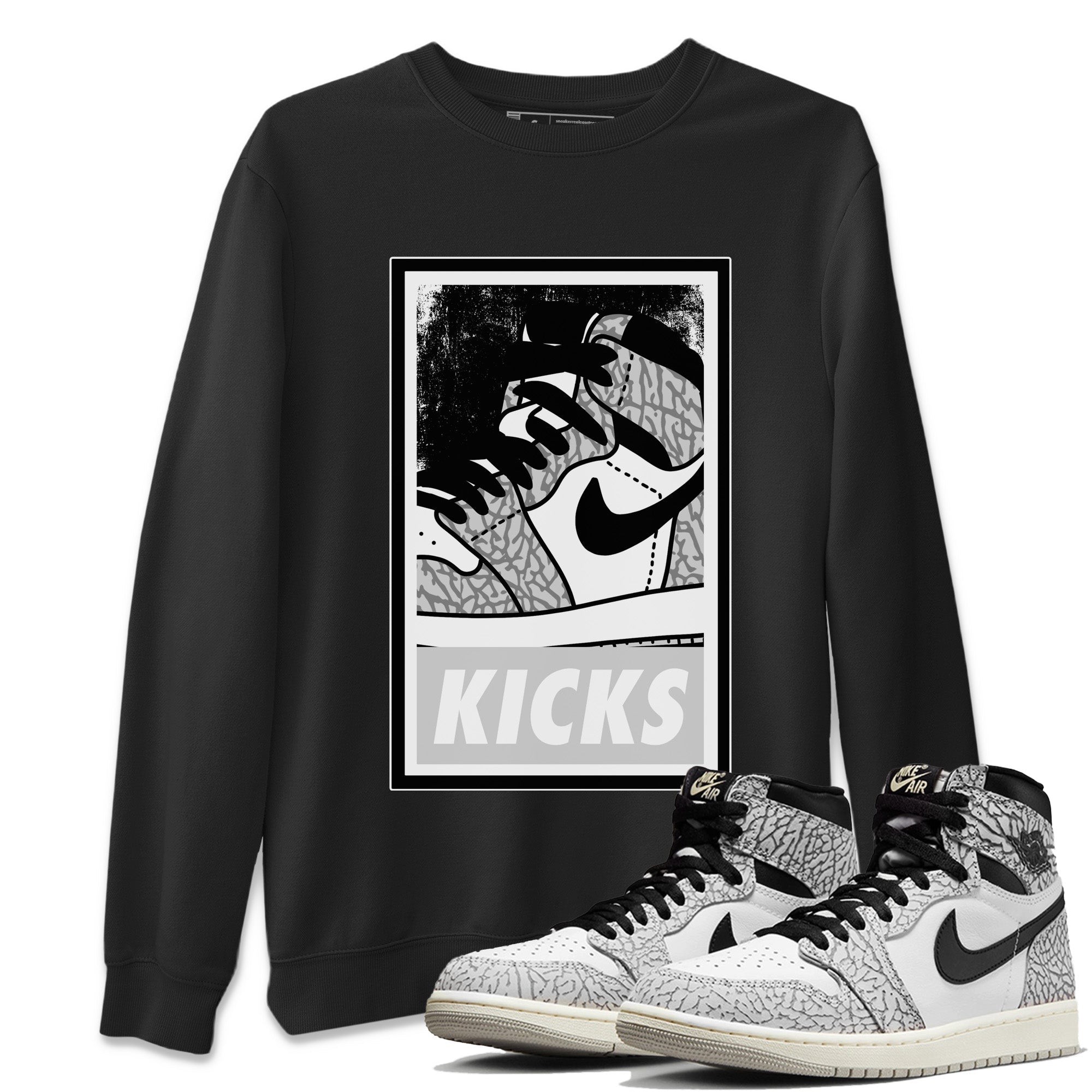 KICKS Unisex Tops - Air Jordan 1 White Cement