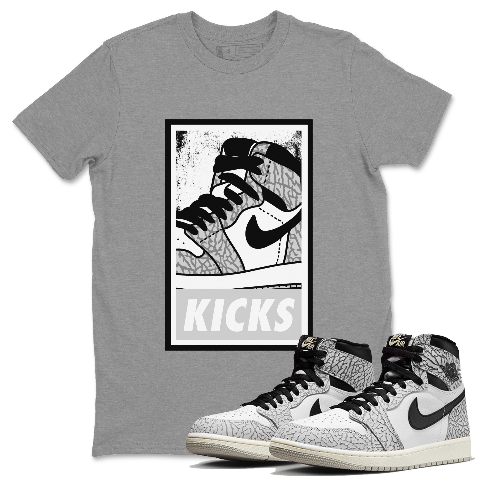 KICKS Unisex Tops - Air Jordan 1 White Cement