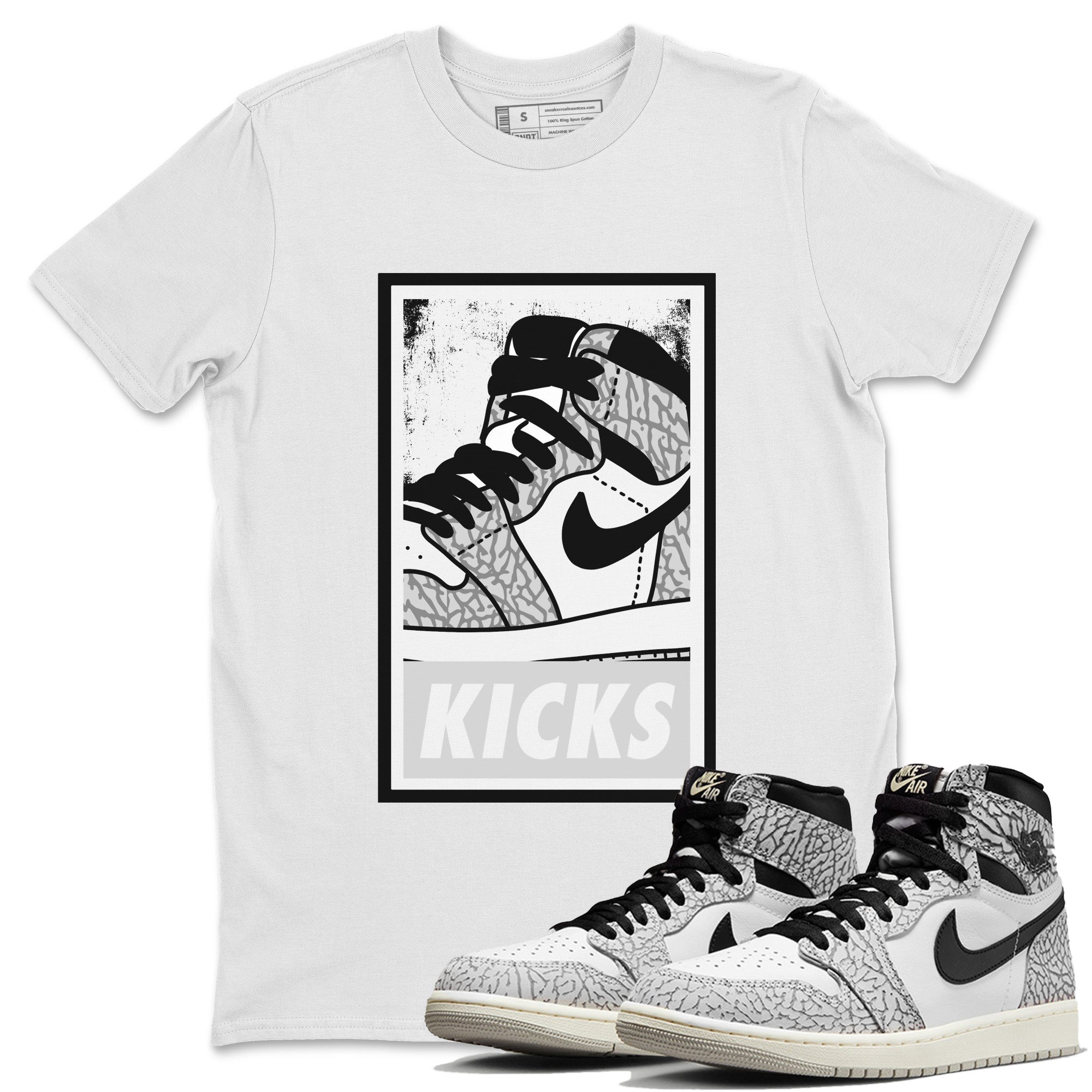 KICKS Unisex Tops - Air Jordan 1 White Cement
