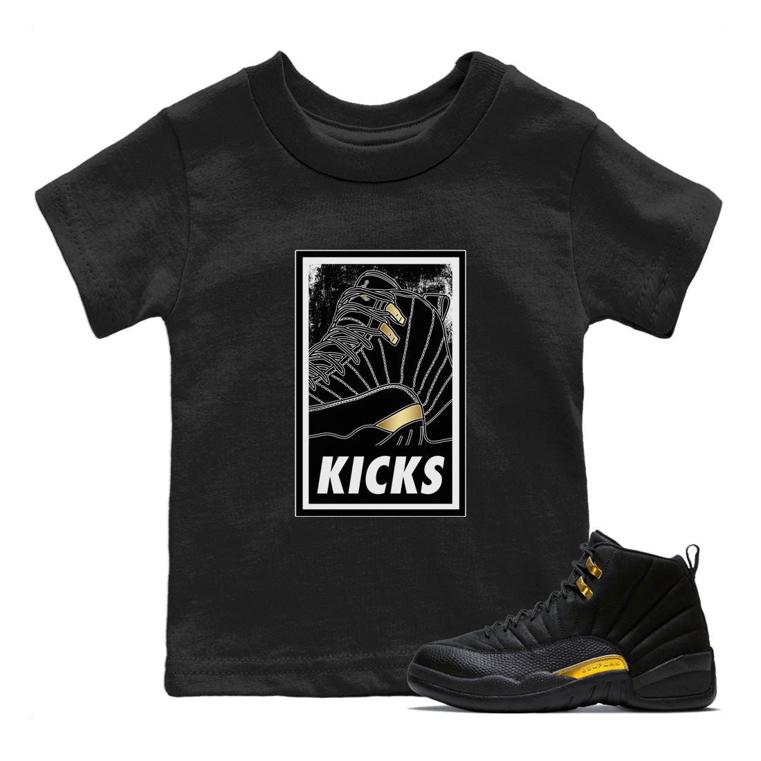 KICKS Kids Tops - Air Jordan 12 Black Taxi