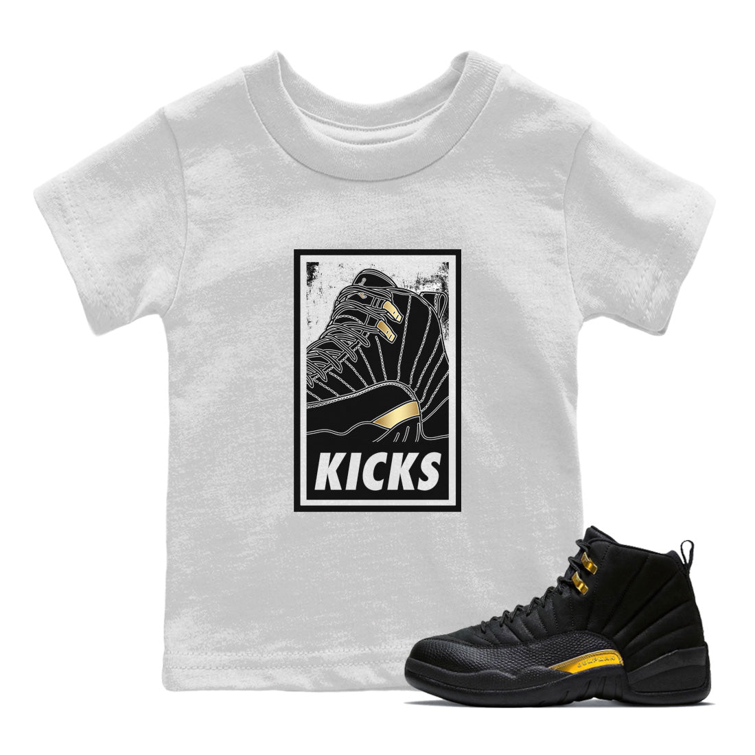 KICKS Kids Tops - Air Jordan 12 Black Taxi