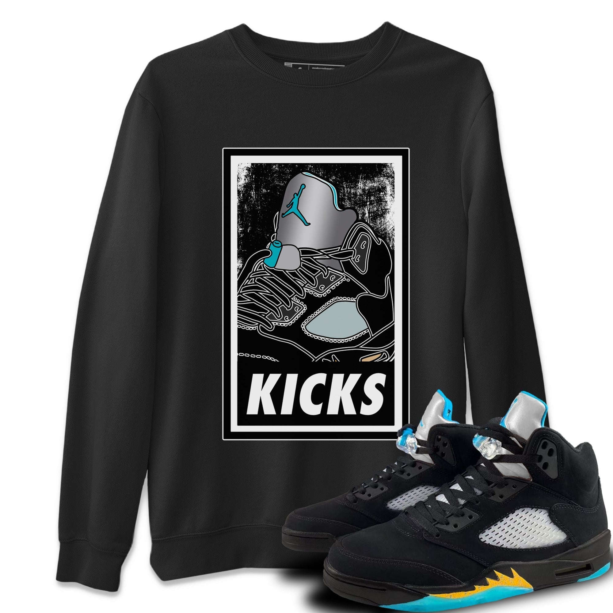 KICKS Unisex Tops - Air Jordan 5 Aqua