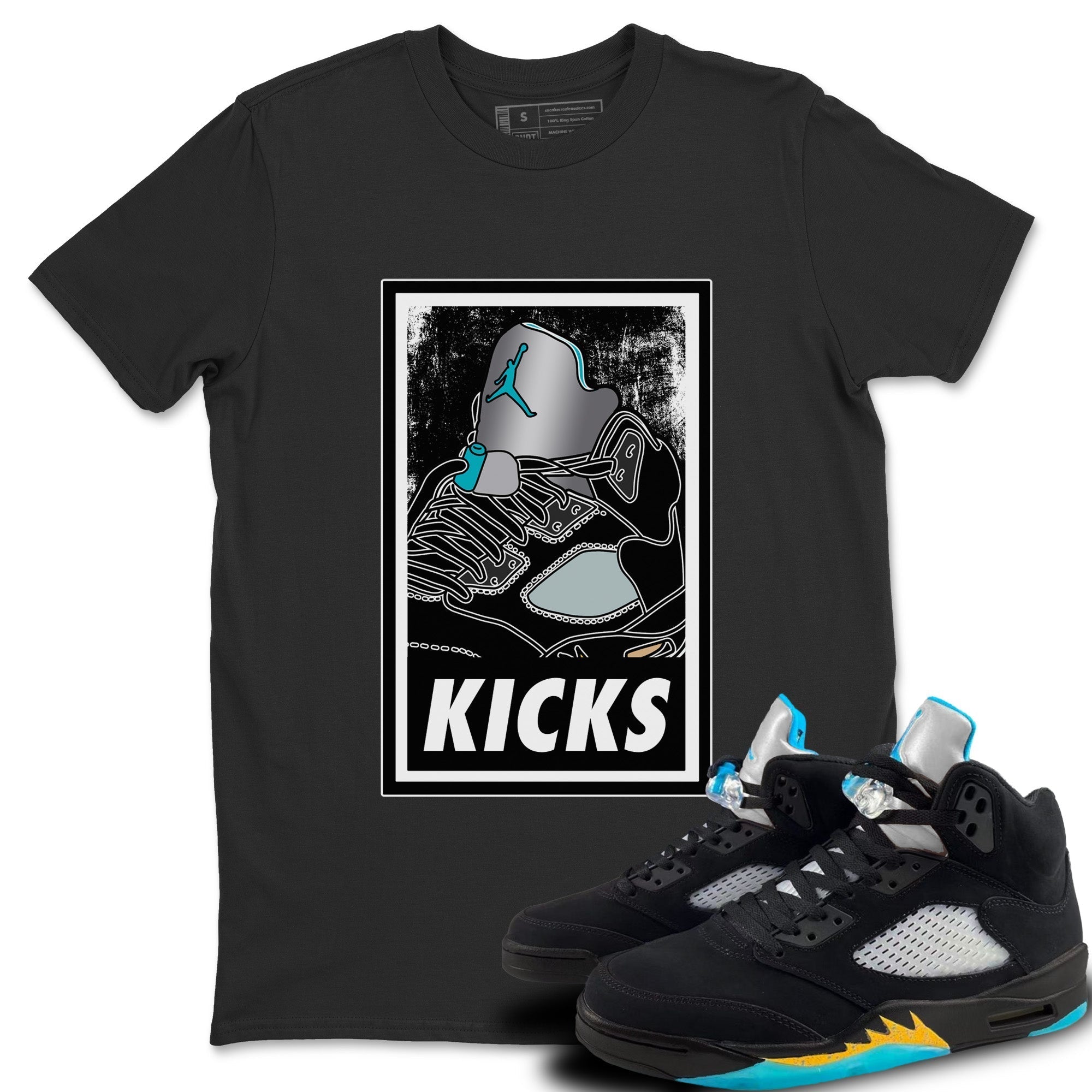 KICKS Unisex Tops - Air Jordan 5 Aqua