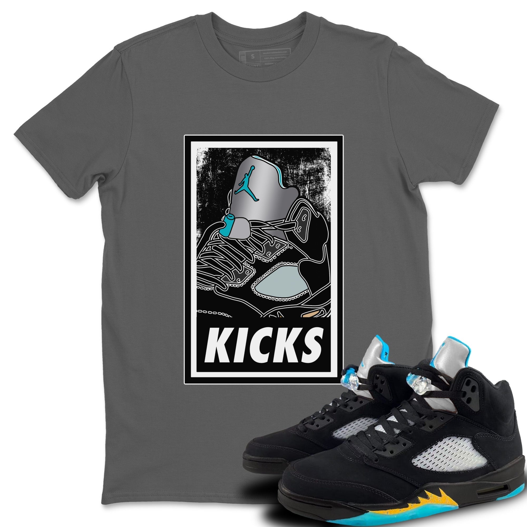 KICKS Unisex Tops - Air Jordan 5 Aqua