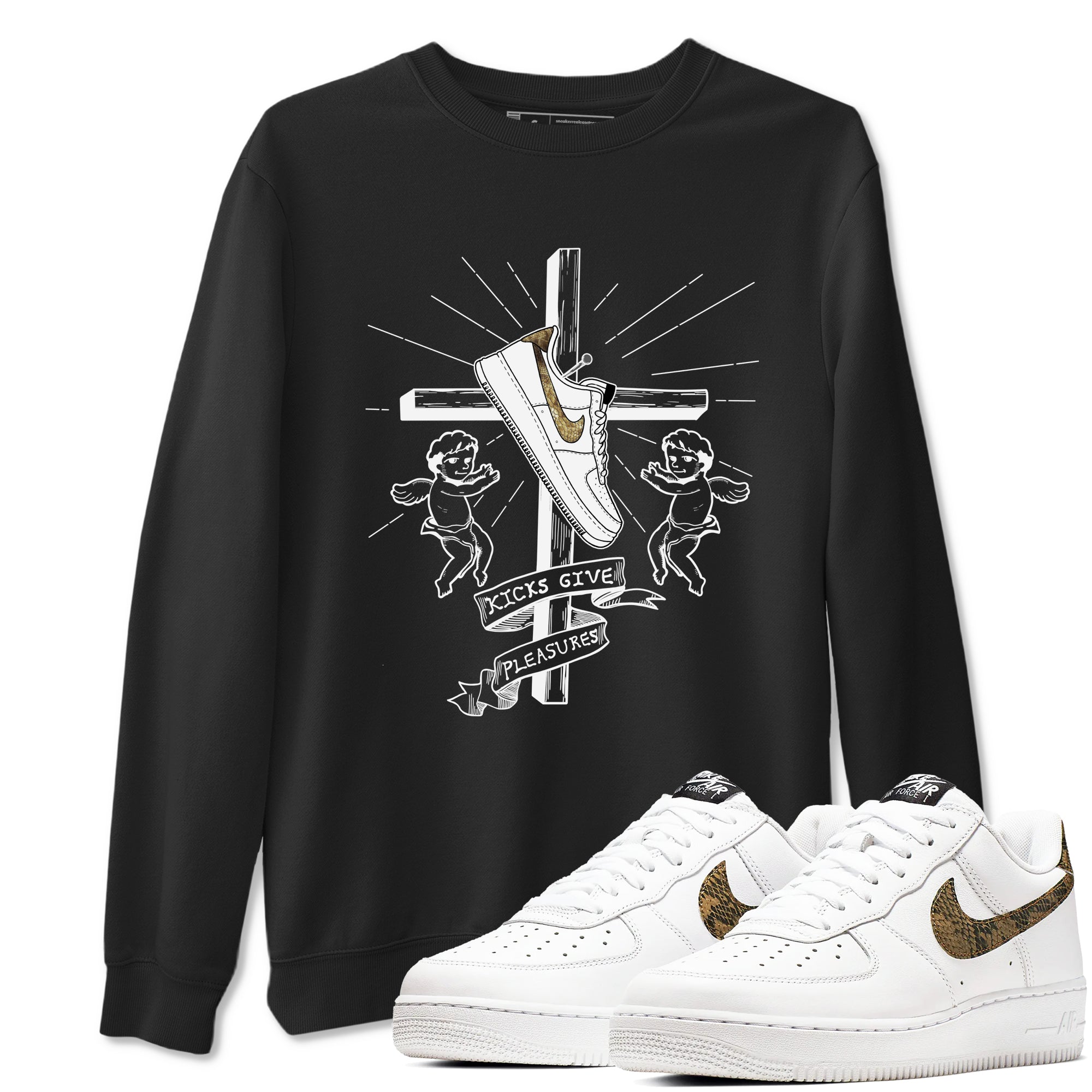 Kicks Give Pleasures snkmatch Tees - Air Force 1 Ivory Snake