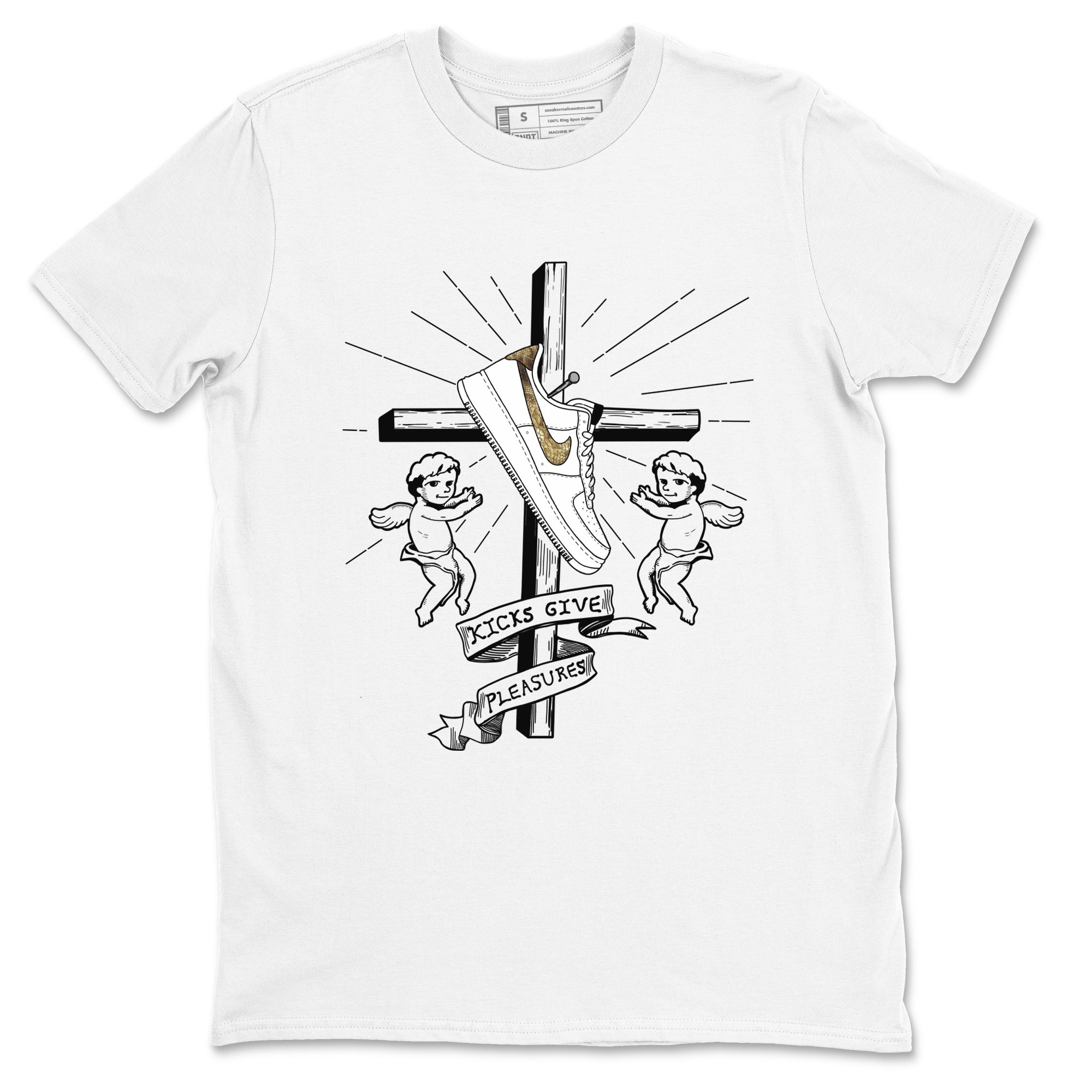 Kicks Give Pleasures snkmatch Tees - Air Force 1 Ivory Snake