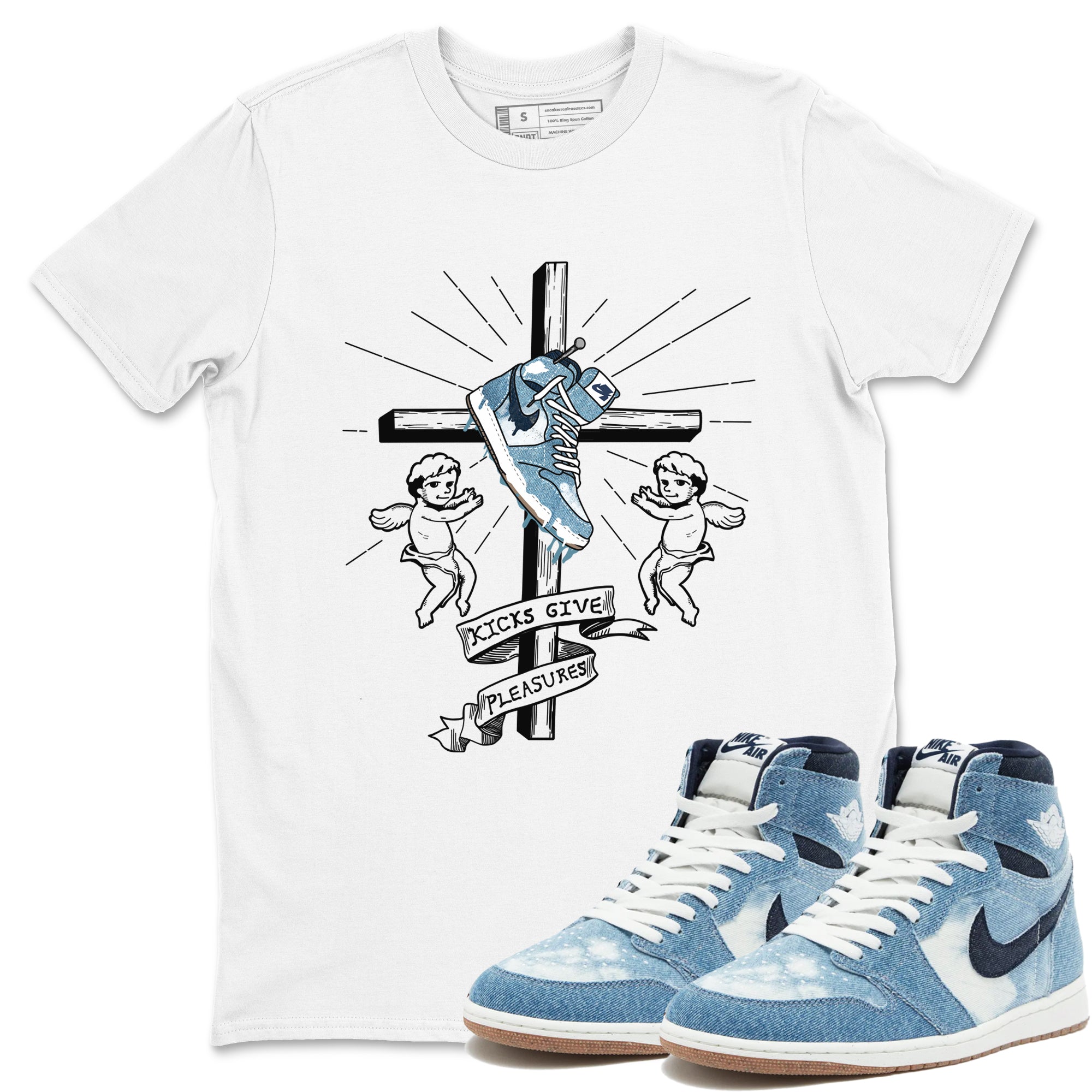 Kicks Give Pleasures snkmatch Tees - Air Jordan 1 Denim 2024