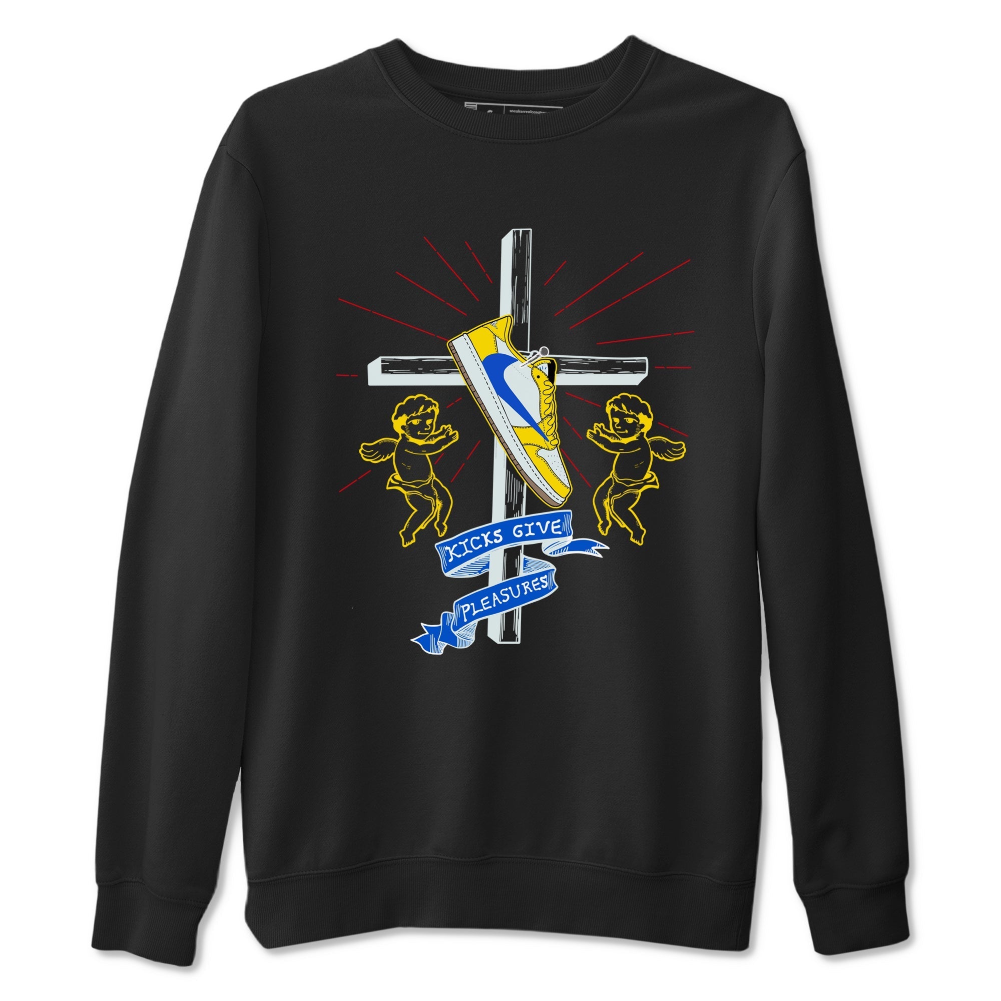 Kicks Give Pleasures snkmatch Tees - Air Jordan 1 Travis Scott Canary