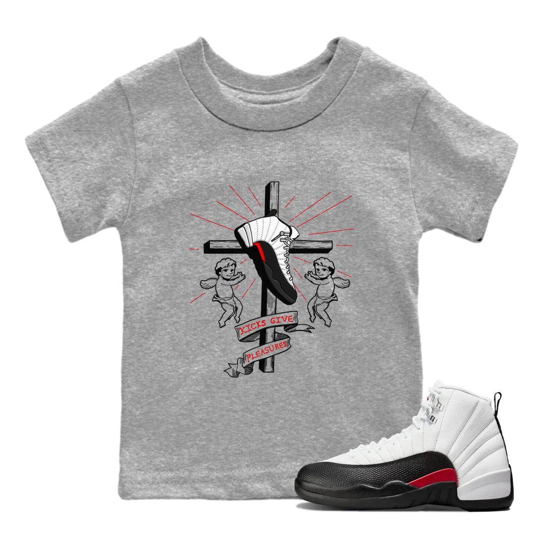Kicks Give Pleasures snkmatch Tees Kids - Air Jordan 12 Taxi Flip